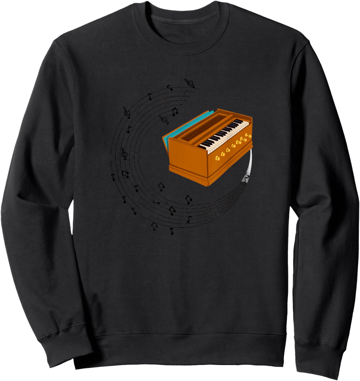 Indian Harmonium Musical Instrument Sweatshirt - Sweatshirt | Black