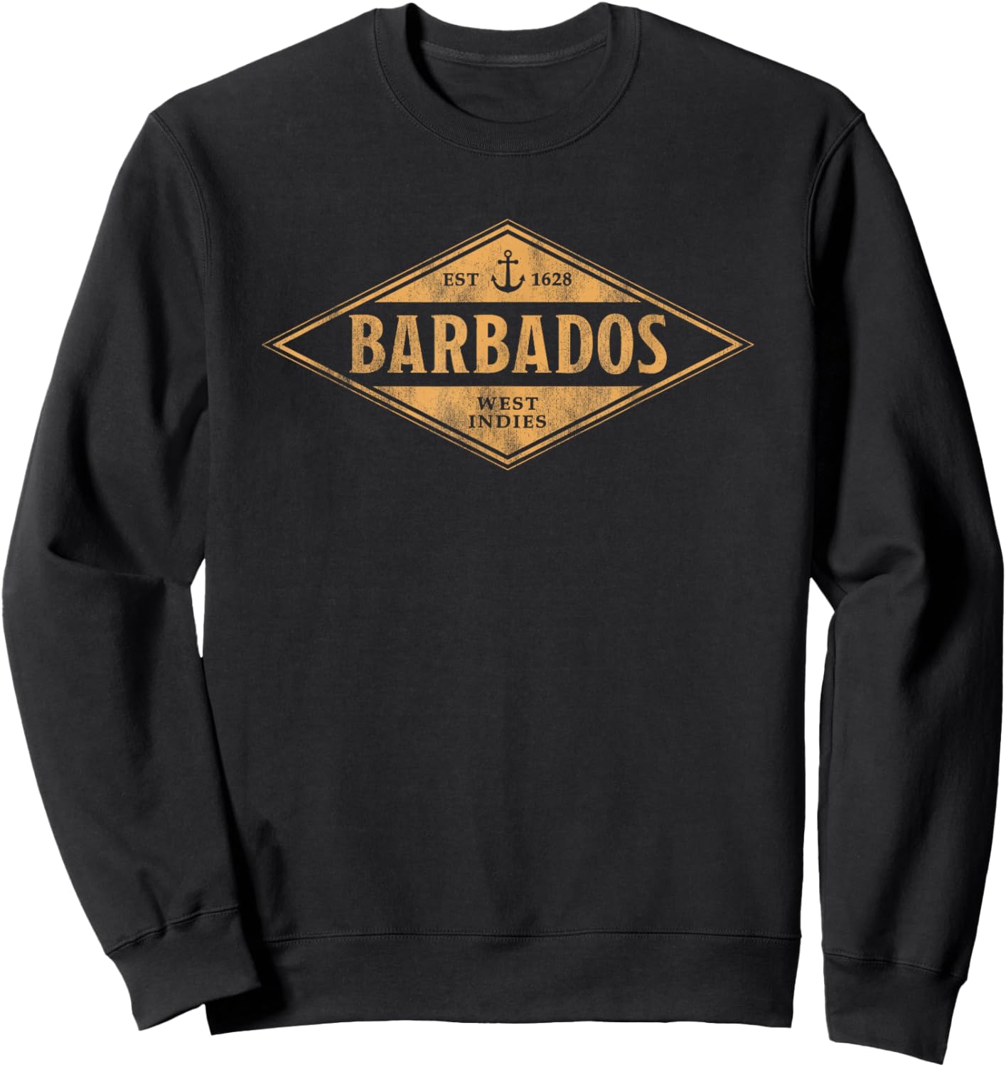 Barbados Souvenir Vacation Vintage Badge Sweatshirt - Sweatshirt | Black