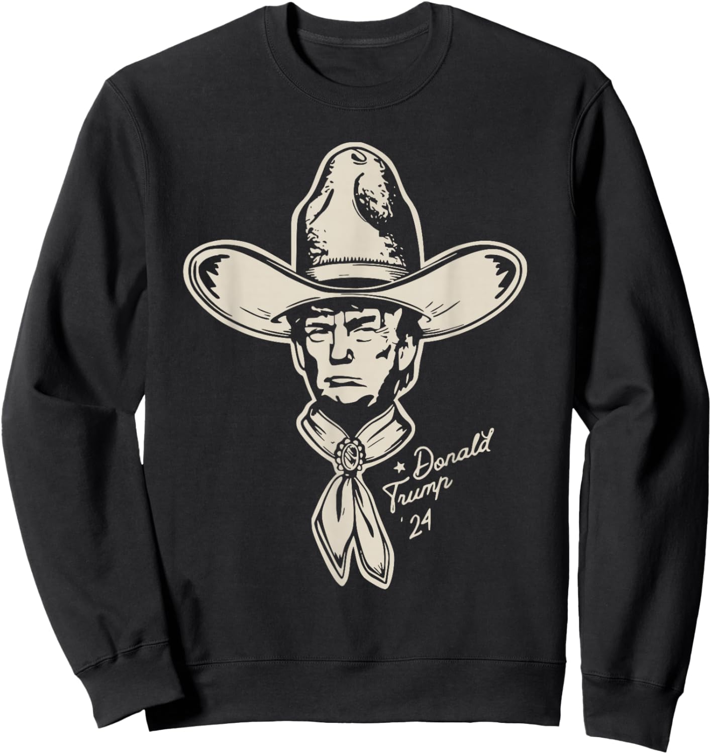 Yeehawin' for Trump 2024 Punchy Western Political Humor Vote Sweatshirt - Sweatshirt | Black