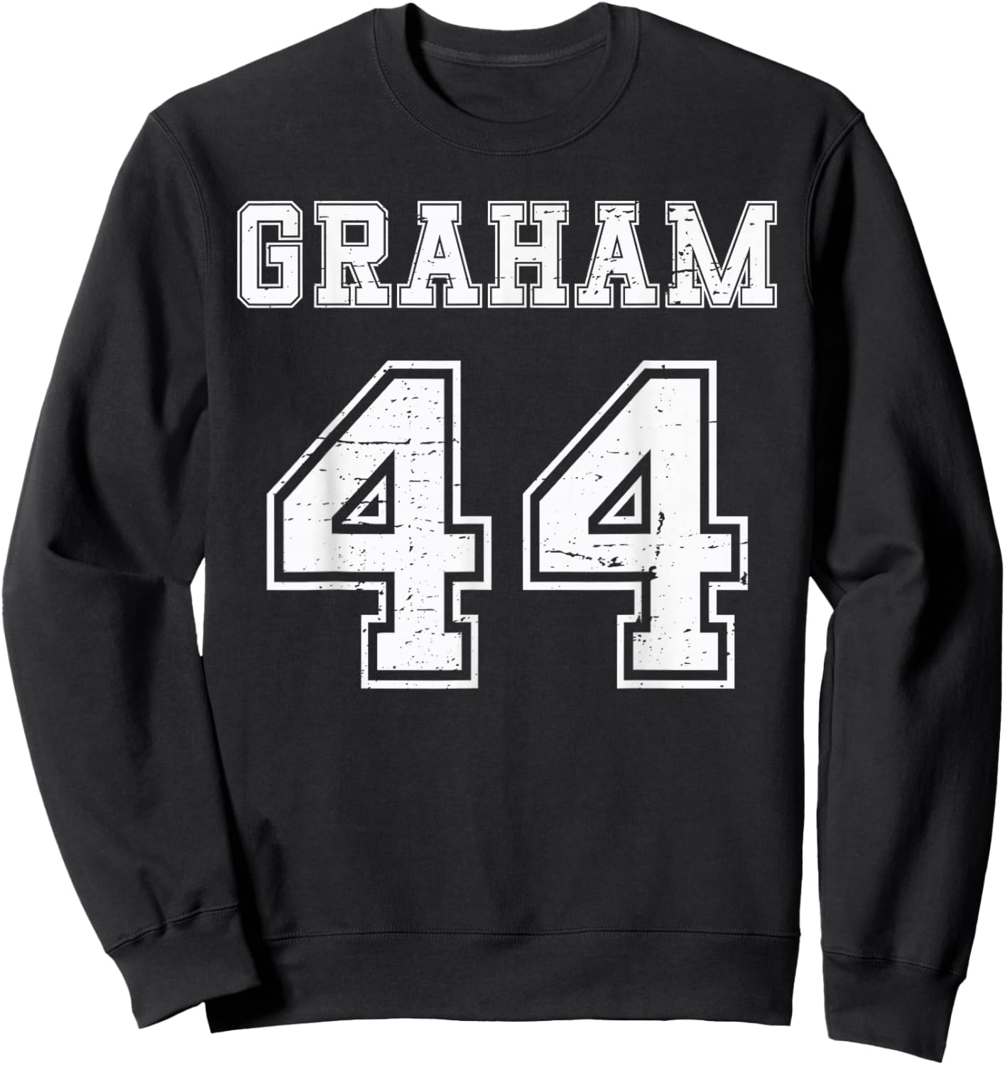 Graham Vintage Jersey Text Graphic Number 44 for Sport Sweatshirt - Sweatshirt | Black