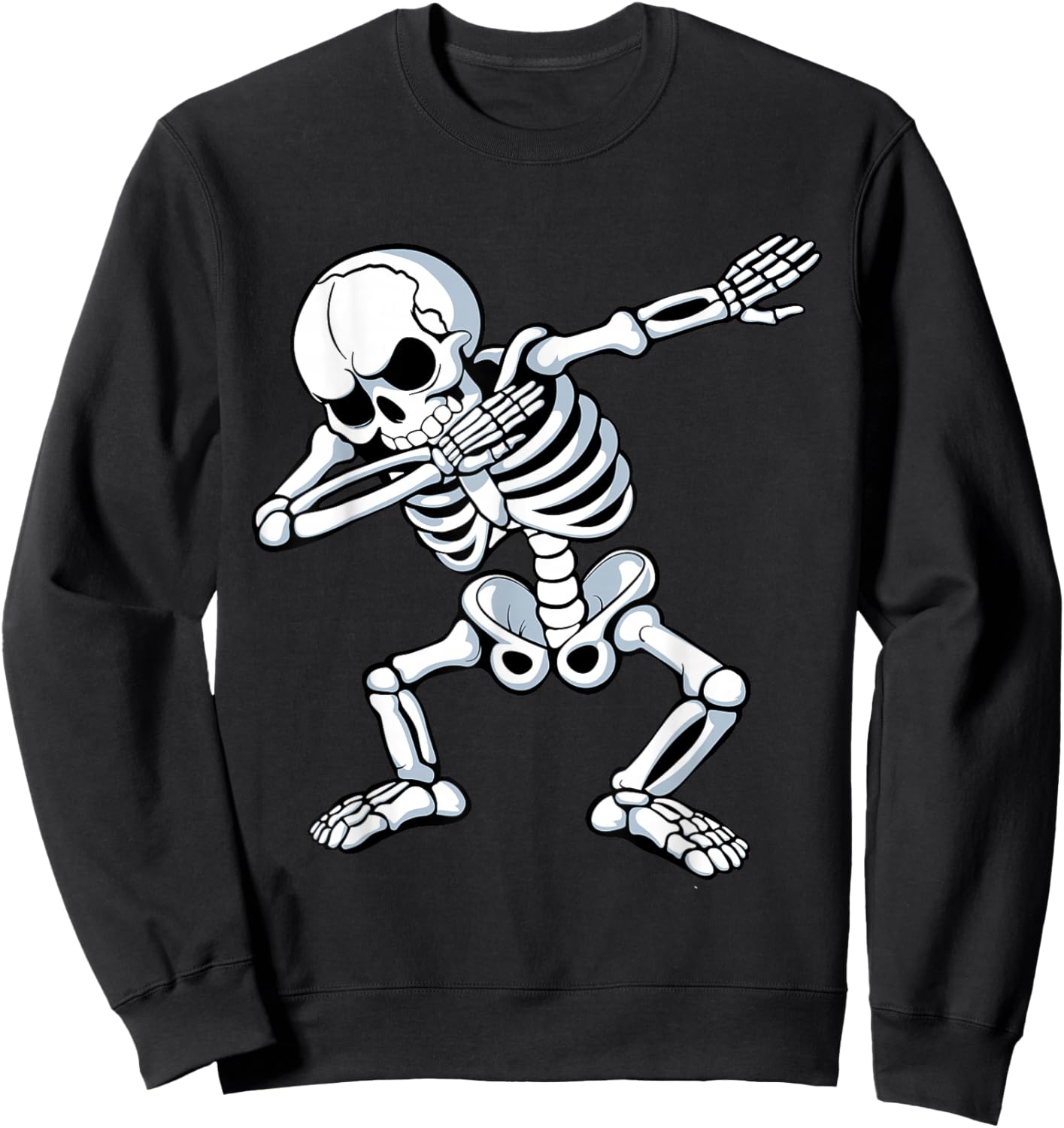 Dabbing Skeleton Spooky Dab Dancing Men Kids Boys Halloween Sweatshirt - Sweatshirt | Black