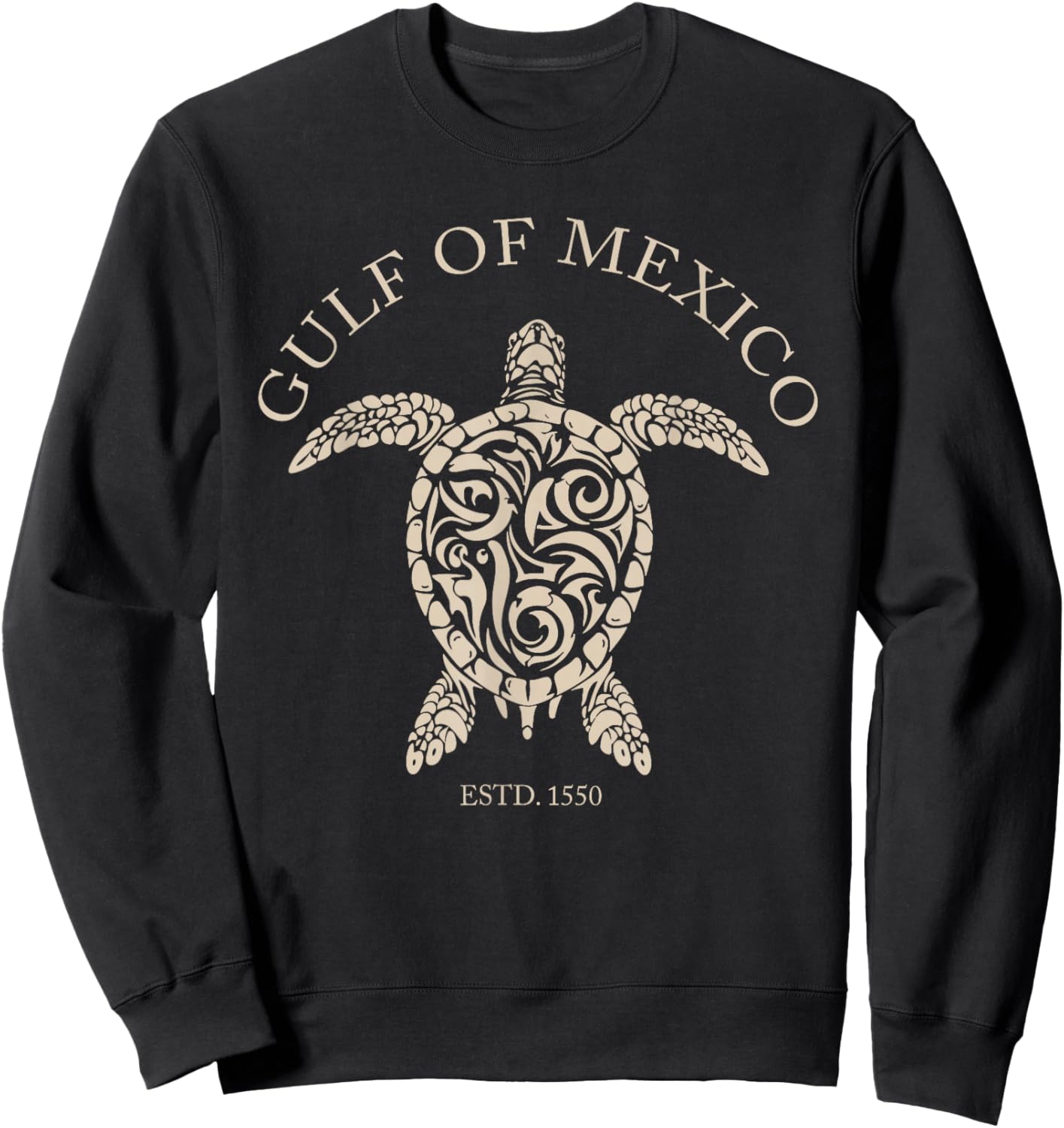 Vintage Sea Turtle Gulf of Mexico Est 1550 Anti Trump Sweatshirt - Sweatshirt | Black