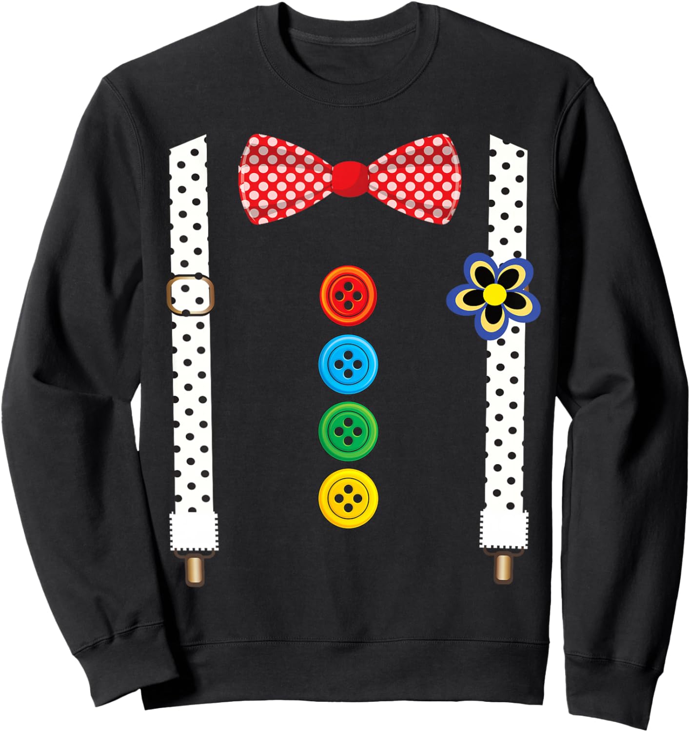 Carnival Clown Face Circus Costume Kids Men Women Carnivals Sweatshirt - Sweatshirt | Black