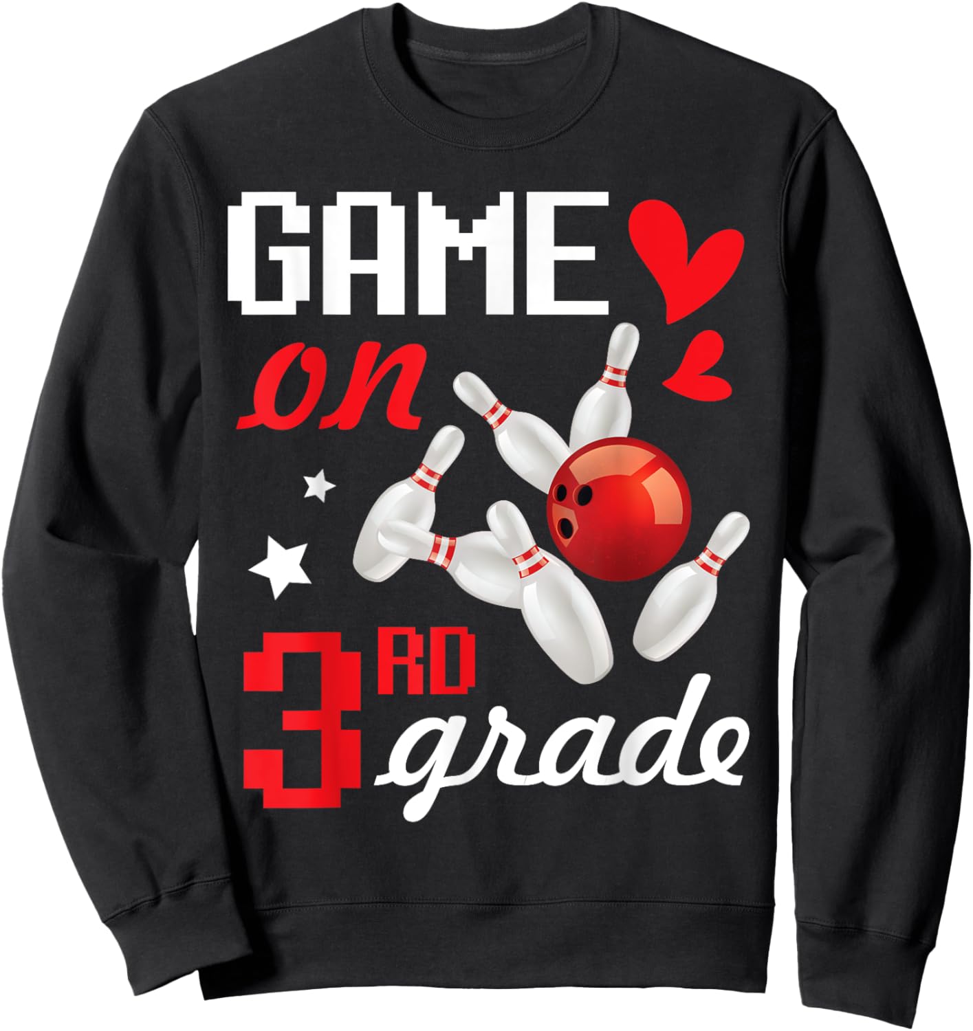 Bowling Bowler Student Back To School Day Game On 3rd Grade Sweatshirt - Sweatshirt | Black