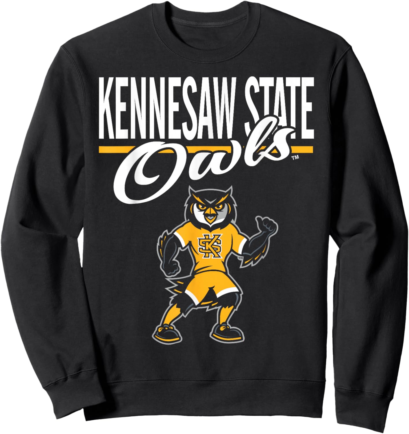 Kennesaw State Owls Mascot Black Officially Licensed Sweatshirt - Sweatshirt | Black