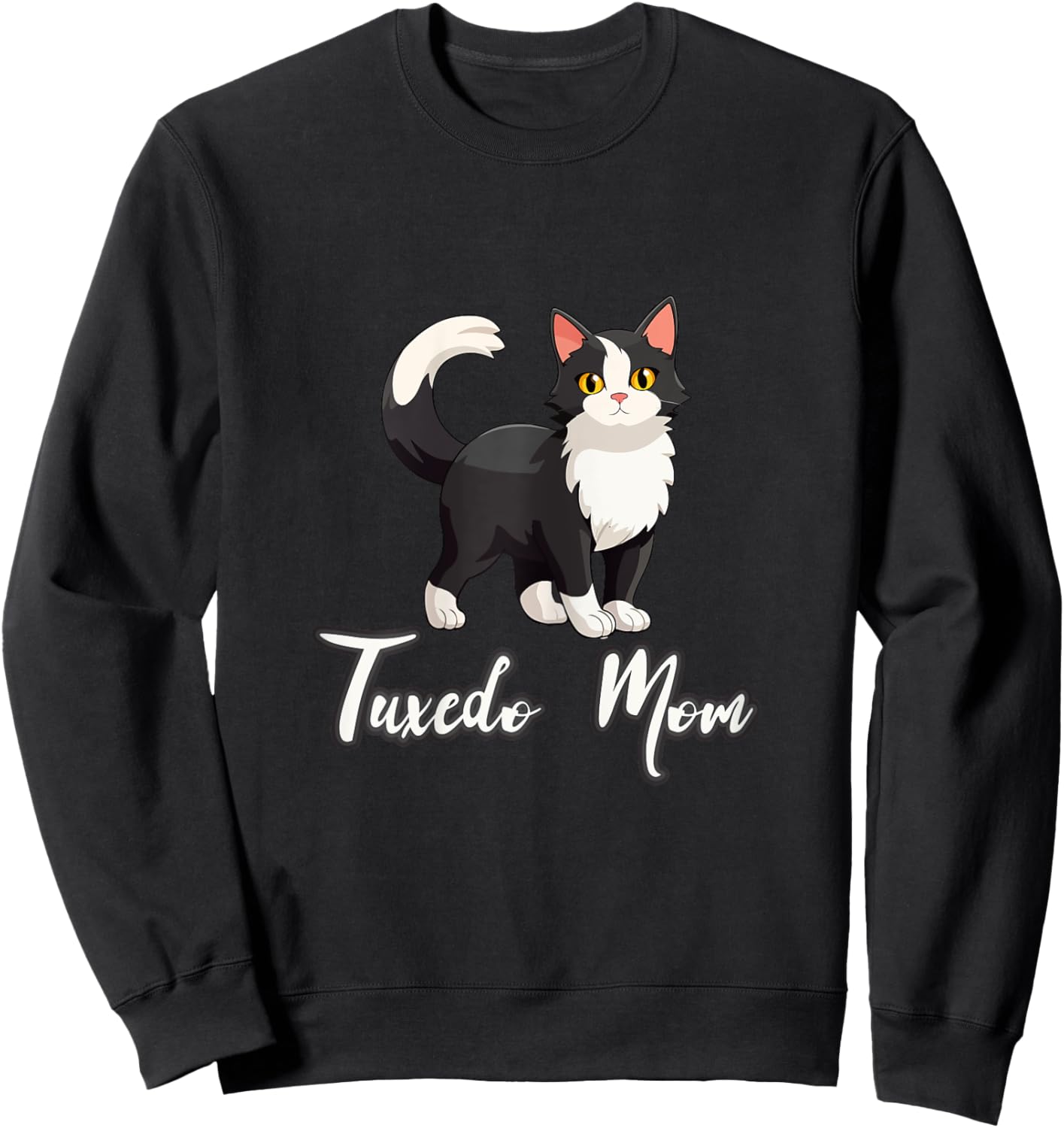 Tuxedo Cat Mom Shirt Funny Kitten Mama Cat Lover Mothers Day Kids Sweatshirt - Sweatshirt | Black