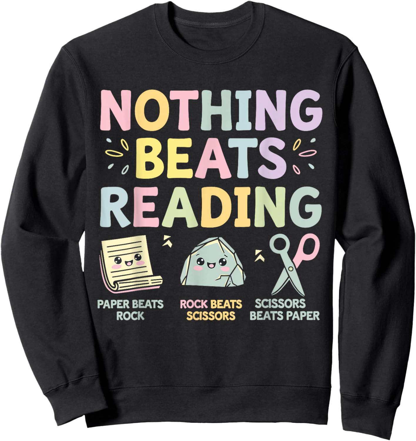 Nothing Beats Reading Book Librarian Across America Kids Sweatshirt - Sweatshirt | Black
