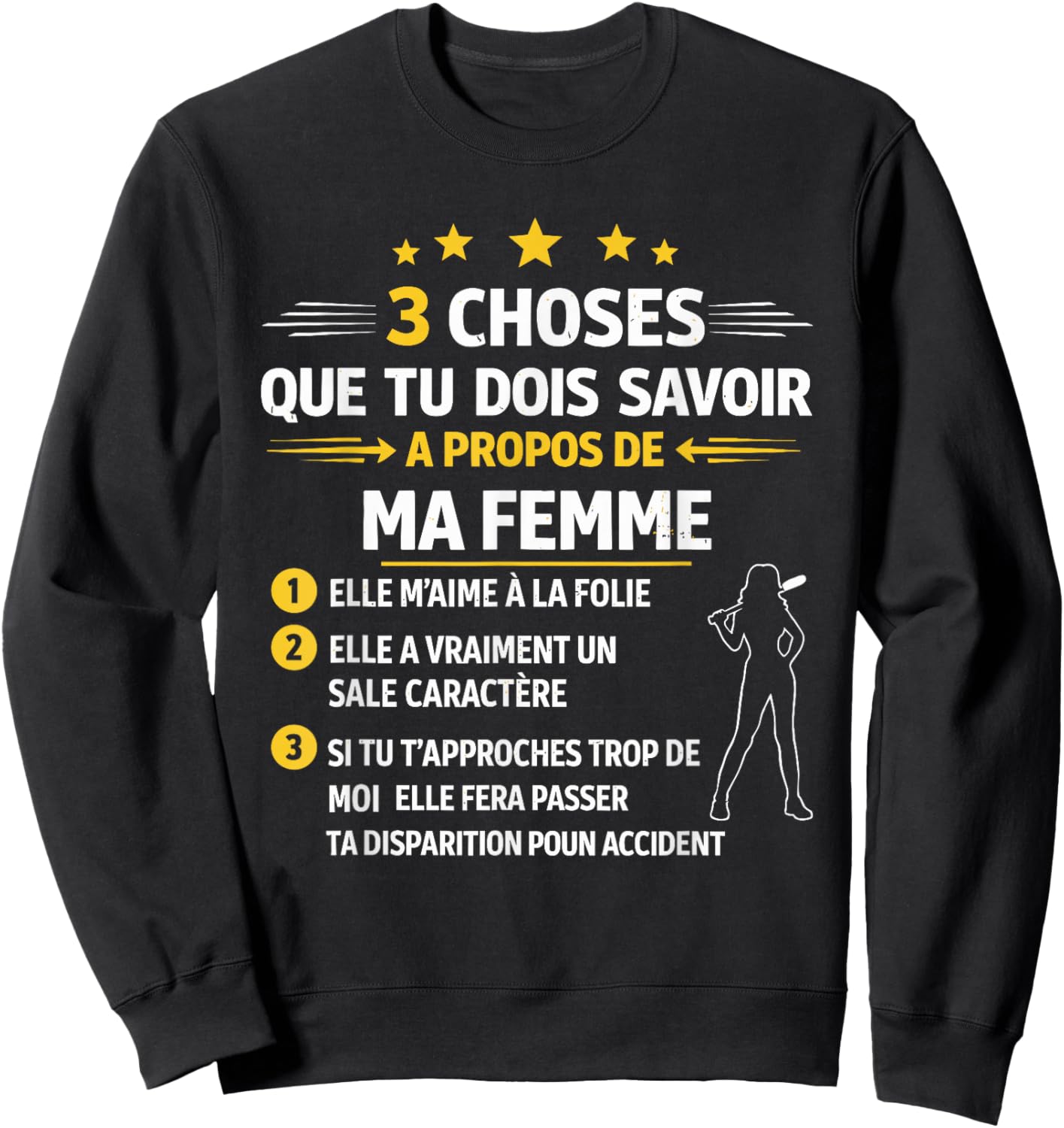 Gift Husband Lover Boyfriend Humour Couple Sweatshirt - Sweatshirt | Black