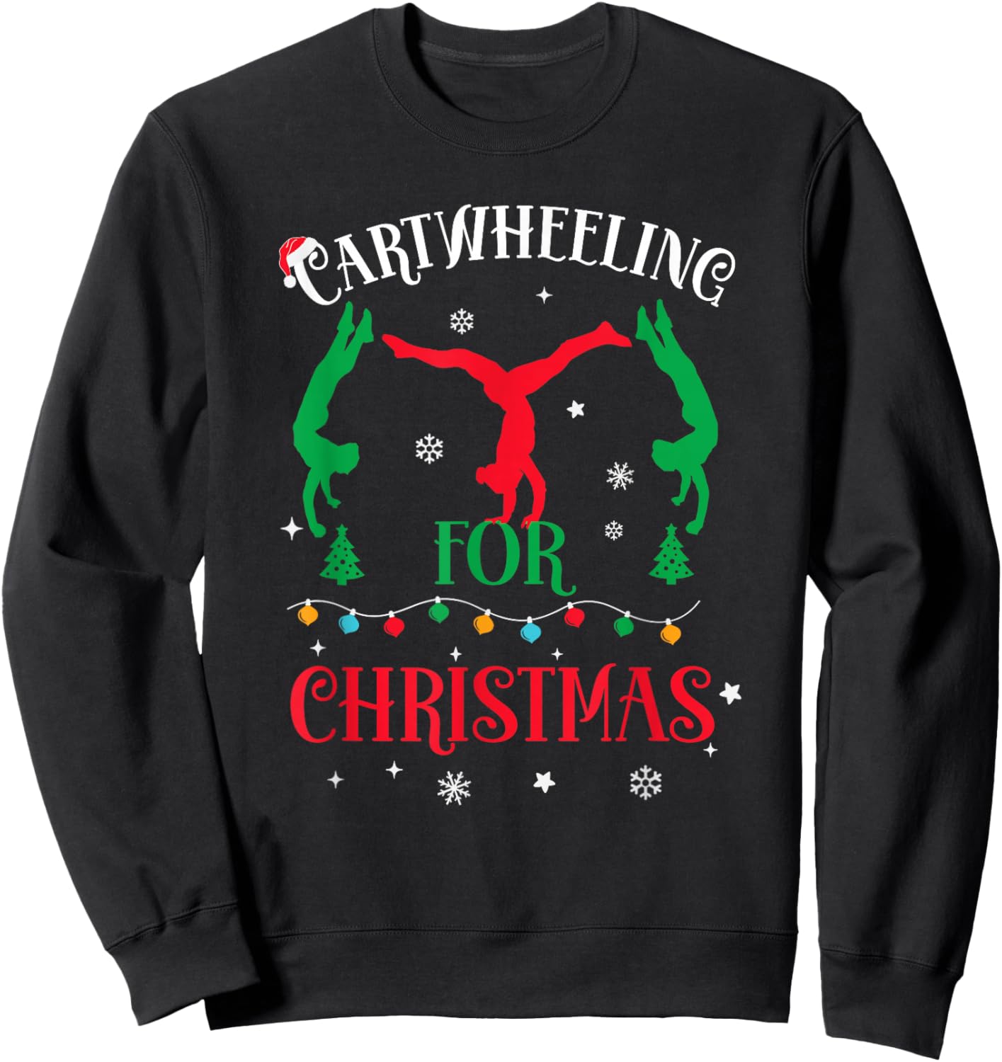 Gymnast Cartwheel For Christmas 2025 Gymnastic Tumbling Girl Sweatshirt - Sweatshirt | Black