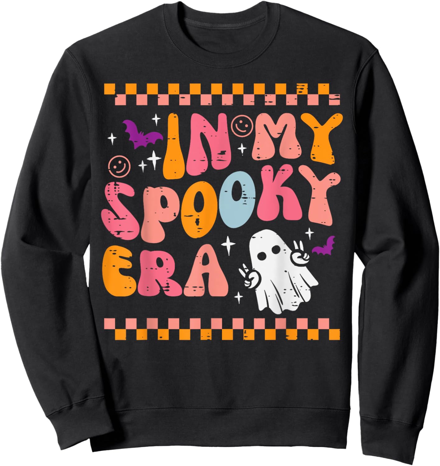 Halloween My Spooky Era Retro Costume Groovy Men Women Kids Sweatshirt - Sweatshirt | Black