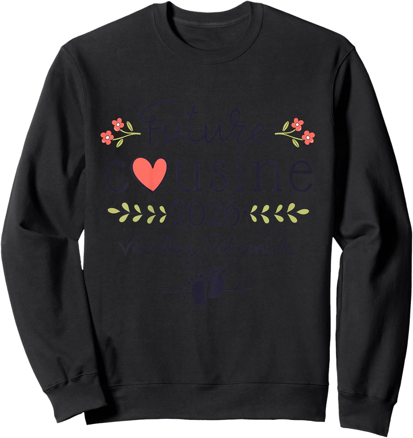 Future cousin 2026 Announcement Pregnancy, Soon Cousine 2026 Sweatshirt - Sweatshirt | Black