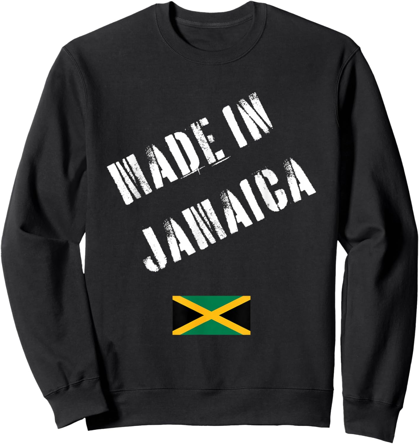 Made in Jamaica with Flag Funny Sweatshirt - Sweatshirt | Black