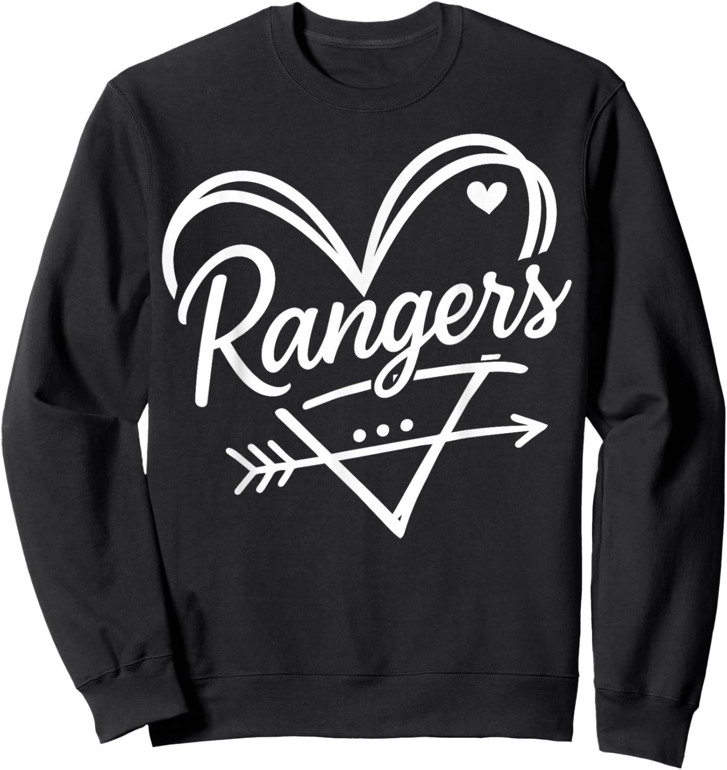 Rangers Heart Name Cute Love Graphic Gift Women Kids Sweatshirt - Sweatshirt | Black
