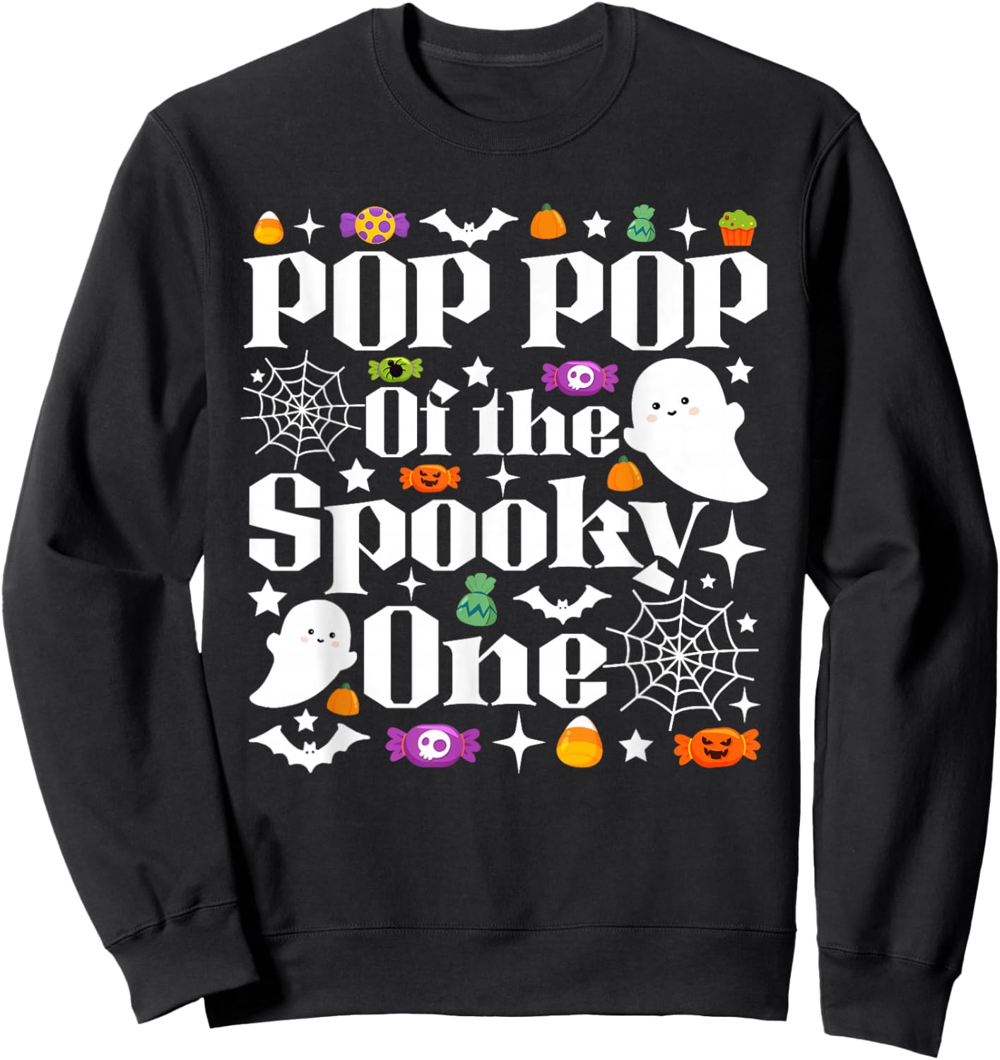 Pop Pop of The Spooky One Halloween First Birthday Boy Sweatshirt - Sweatshirt | Black