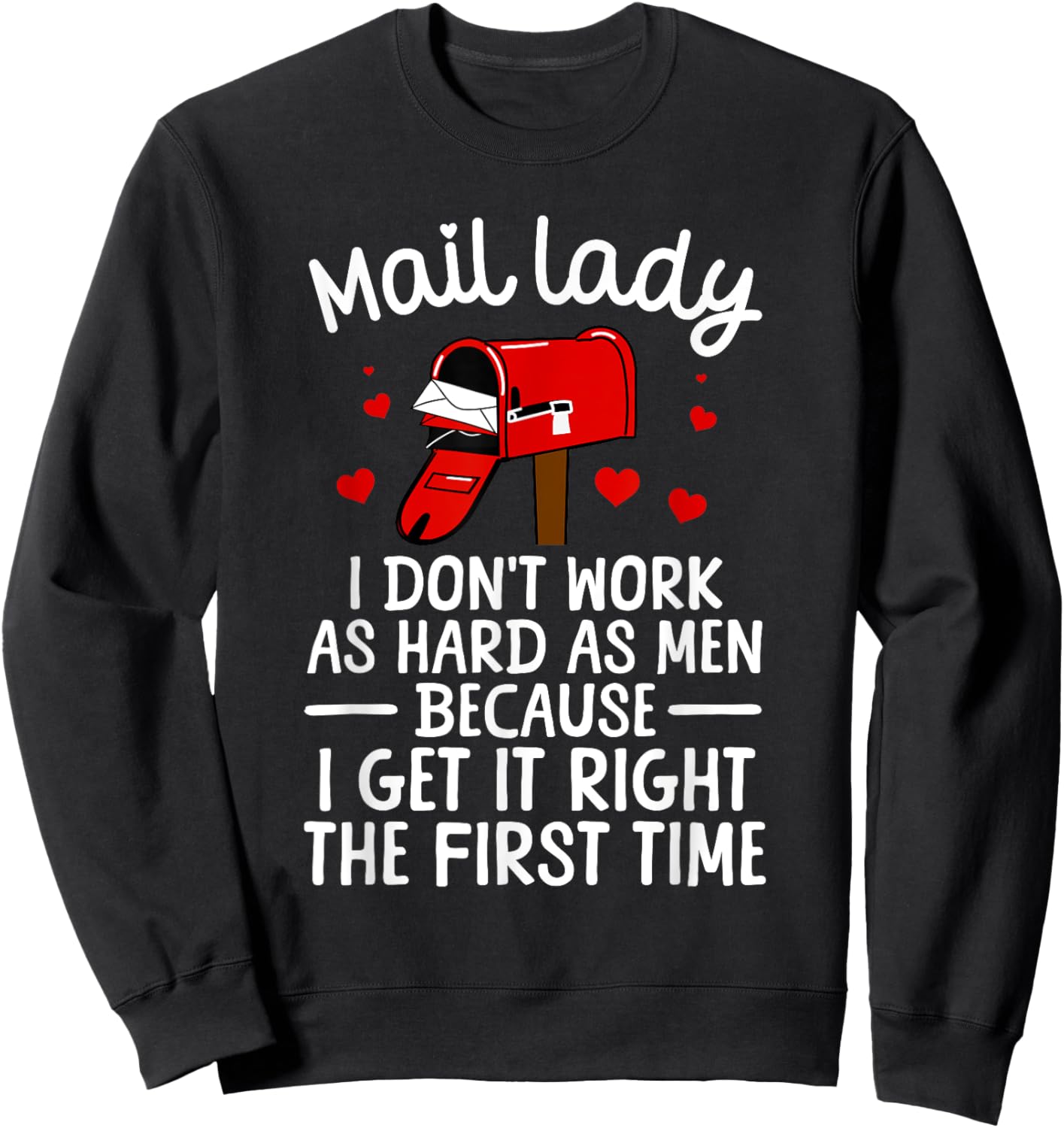Mail Lady Design Girls Postal Worker Mail Carrier Sweatshirt - Sweatshirt | Black