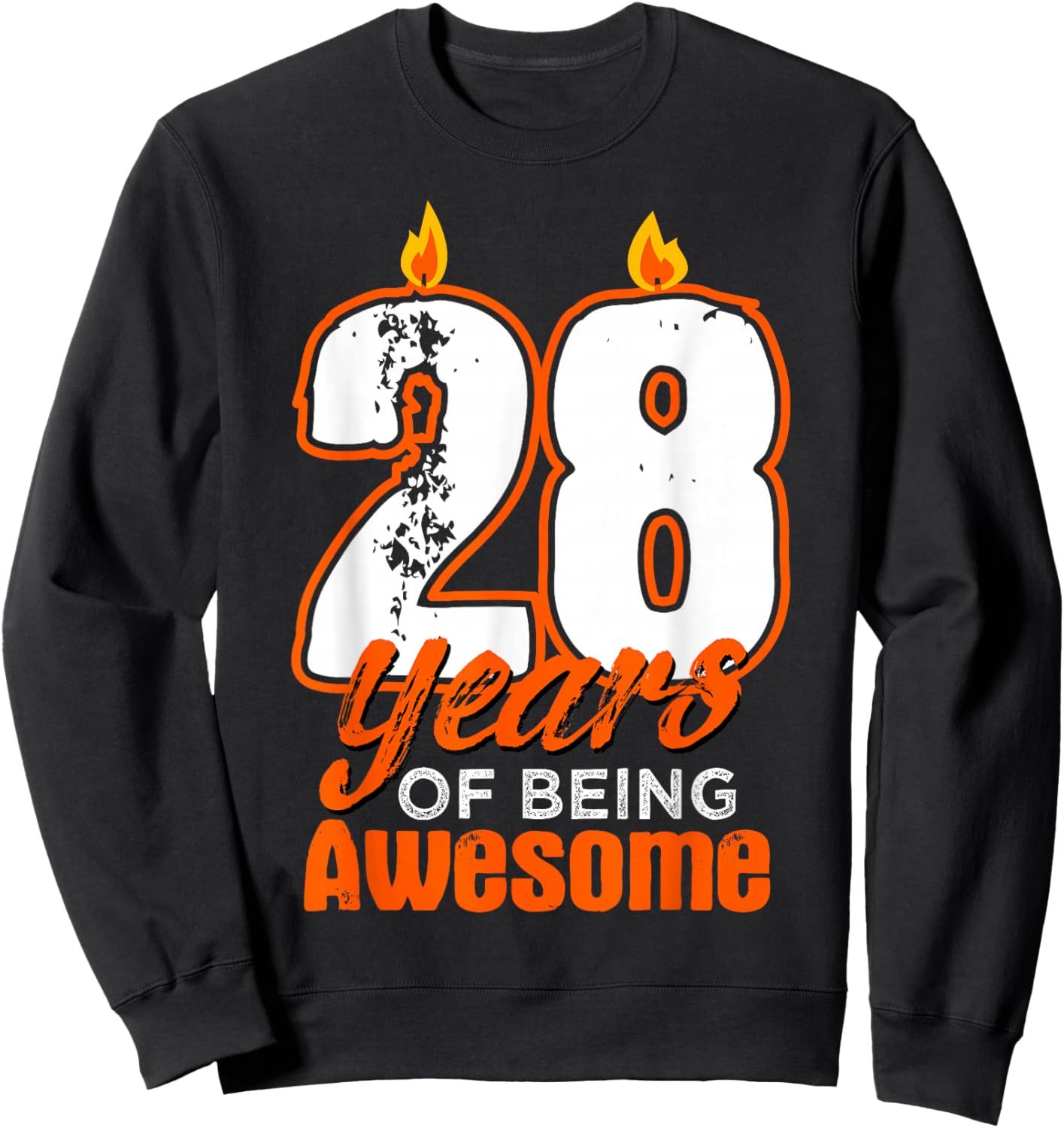 Candle 28 Birthday Party Wishes Cake Decoration Candlelight Sweatshirt - Sweatshirt | Black