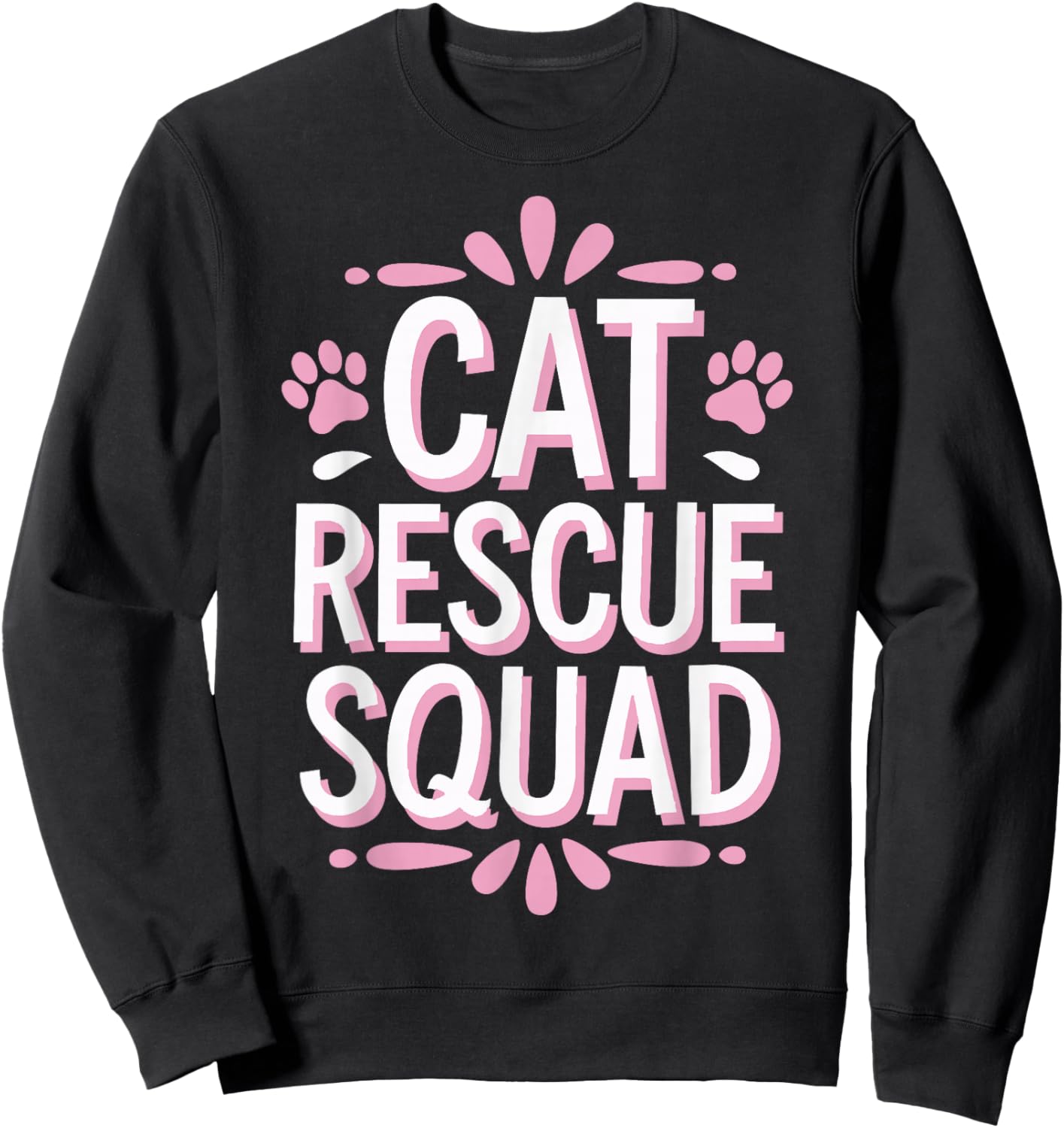 Cat Rescue Squad Animal Shelter Sweatshirt - Sweatshirt | Black