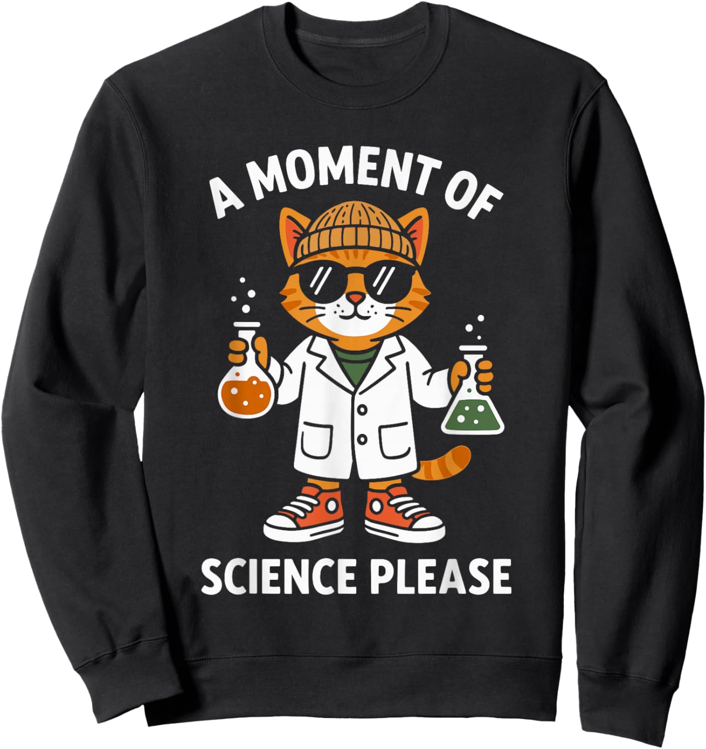 Moment of Science Please Men Women Kids Funny Science Sweatshirt - Sweatshirt | Black