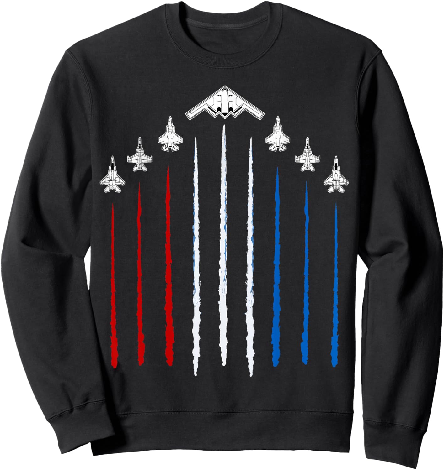 USA Fighter Jets 4th of July Men Women Kids Funny Patriotic Sweatshirt - Sweatshirt | Black