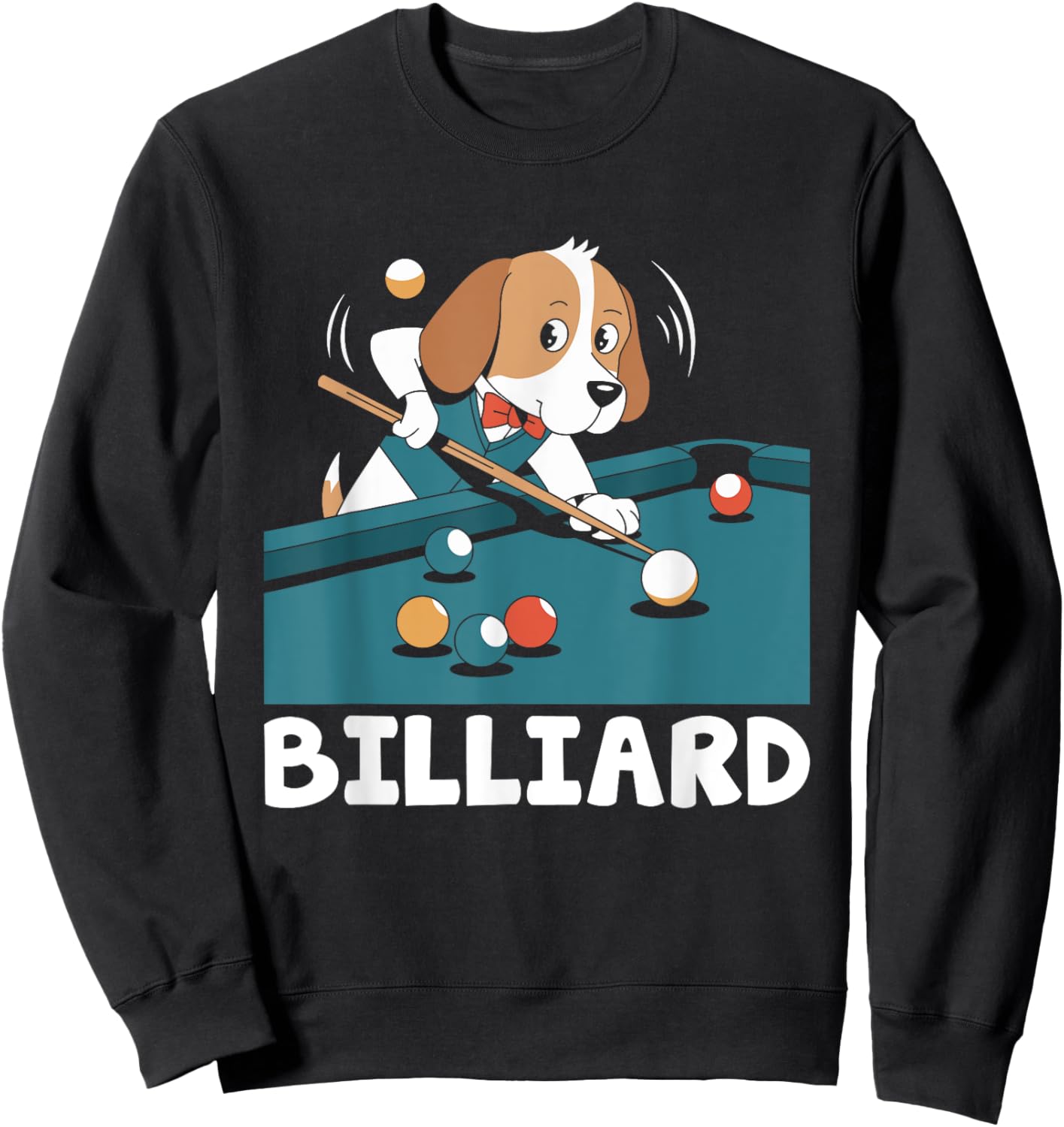 Beagle Playing Dog Billiard Pool Sports Athlete Game Kids Sweatshirt - Sweatshirt | Black