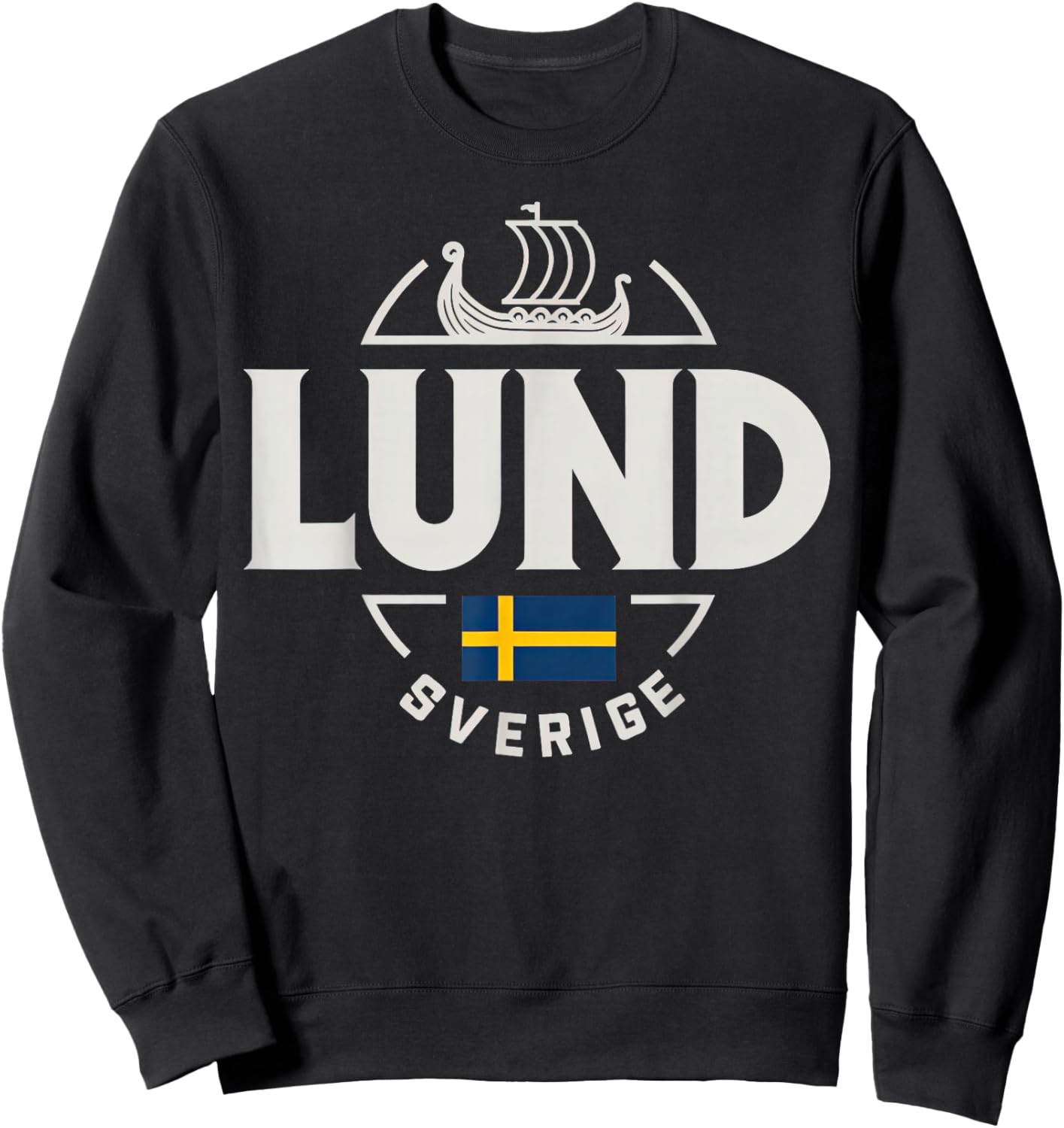 Lund Sverige Sweden City Flag Viking Sweatshirt - Sweatshirt | Black