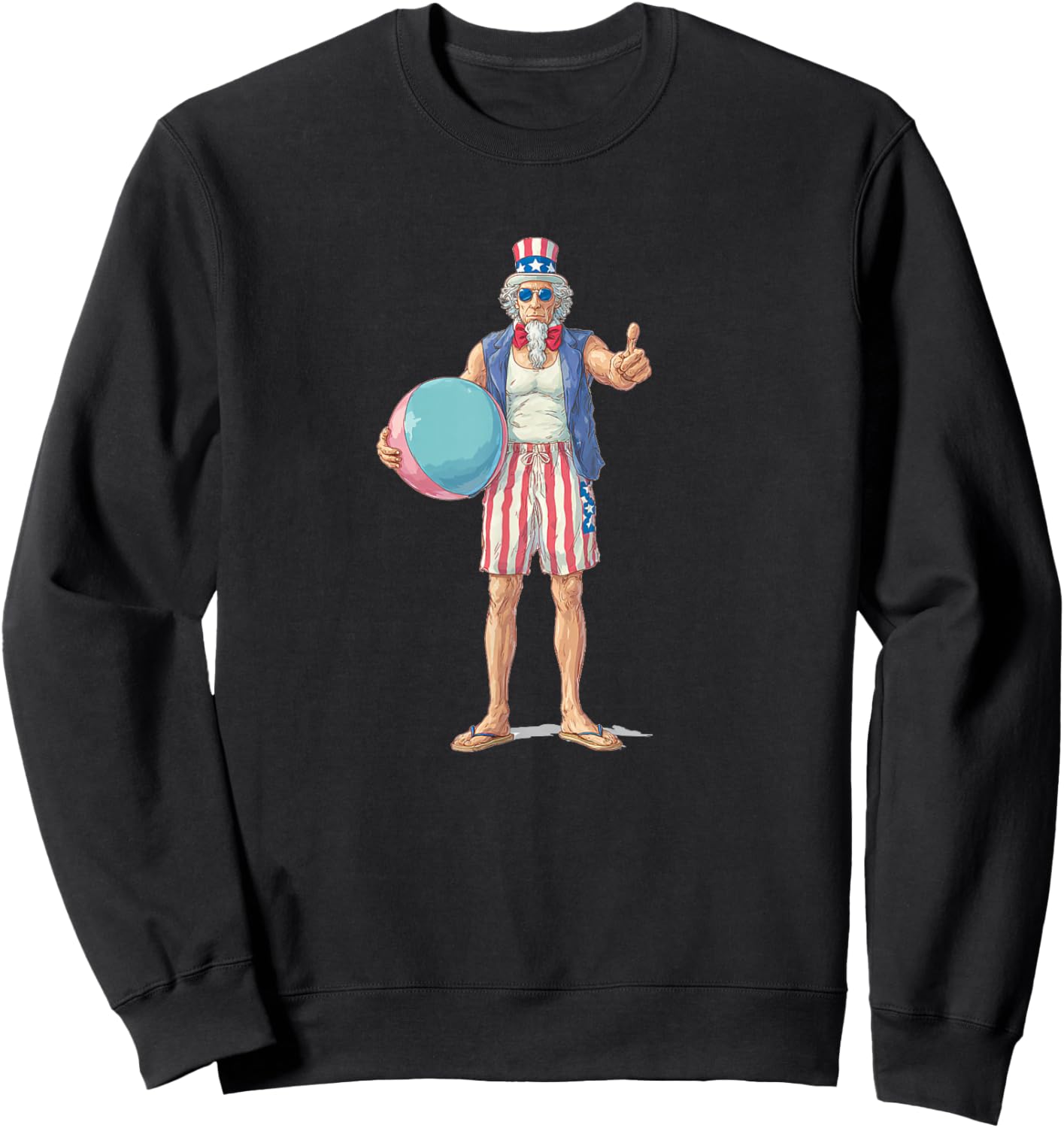 Funny Vacation Look with Sam and Beach Ball Sweatshirt - Sweatshirt | Black