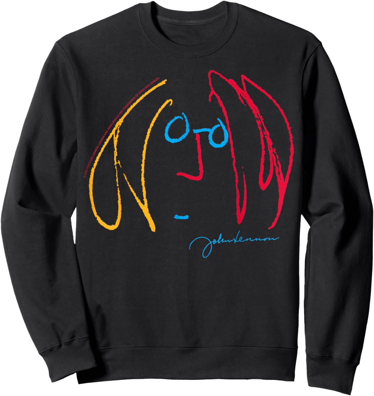 John Lennon Colorful Line Art Design Sweatshirt - Sweatshirt | Black