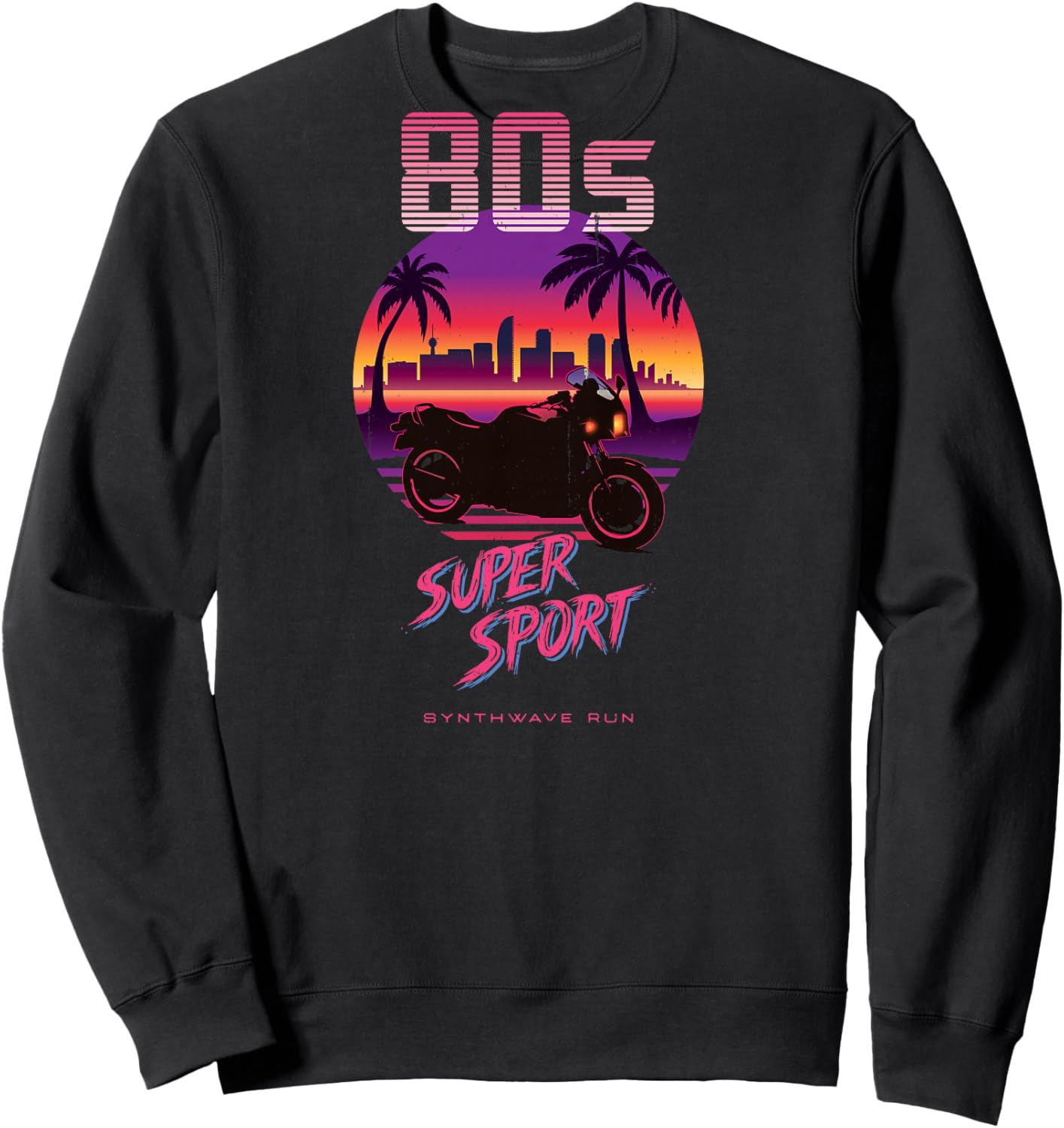 Moto Supersport Années 80 Synthwave Retro Sportbike Rider Haut de Gamme Sweatshirt - Sweatshirt | Black