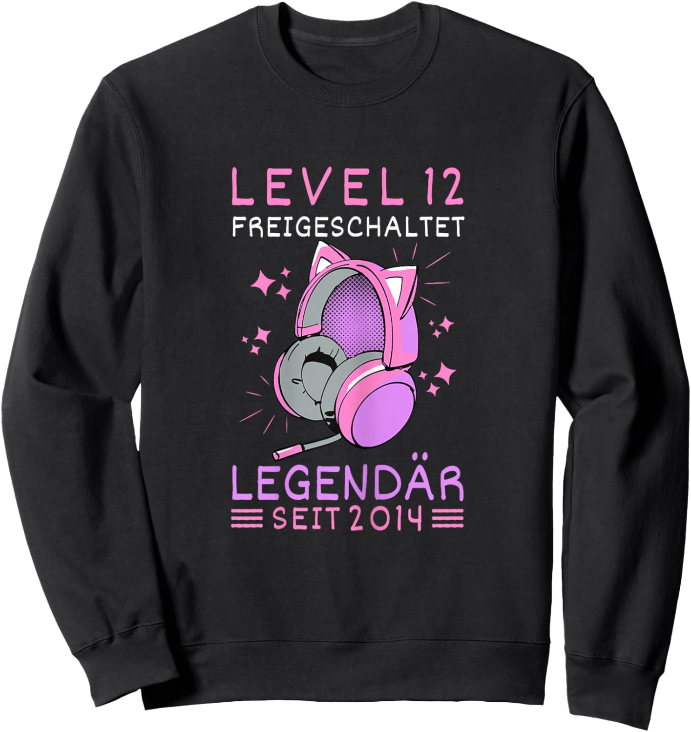 12th Birthday Girl Gamer Girl 2014 Birthday Level 12 Sweatshirt - Sweatshirt | Black