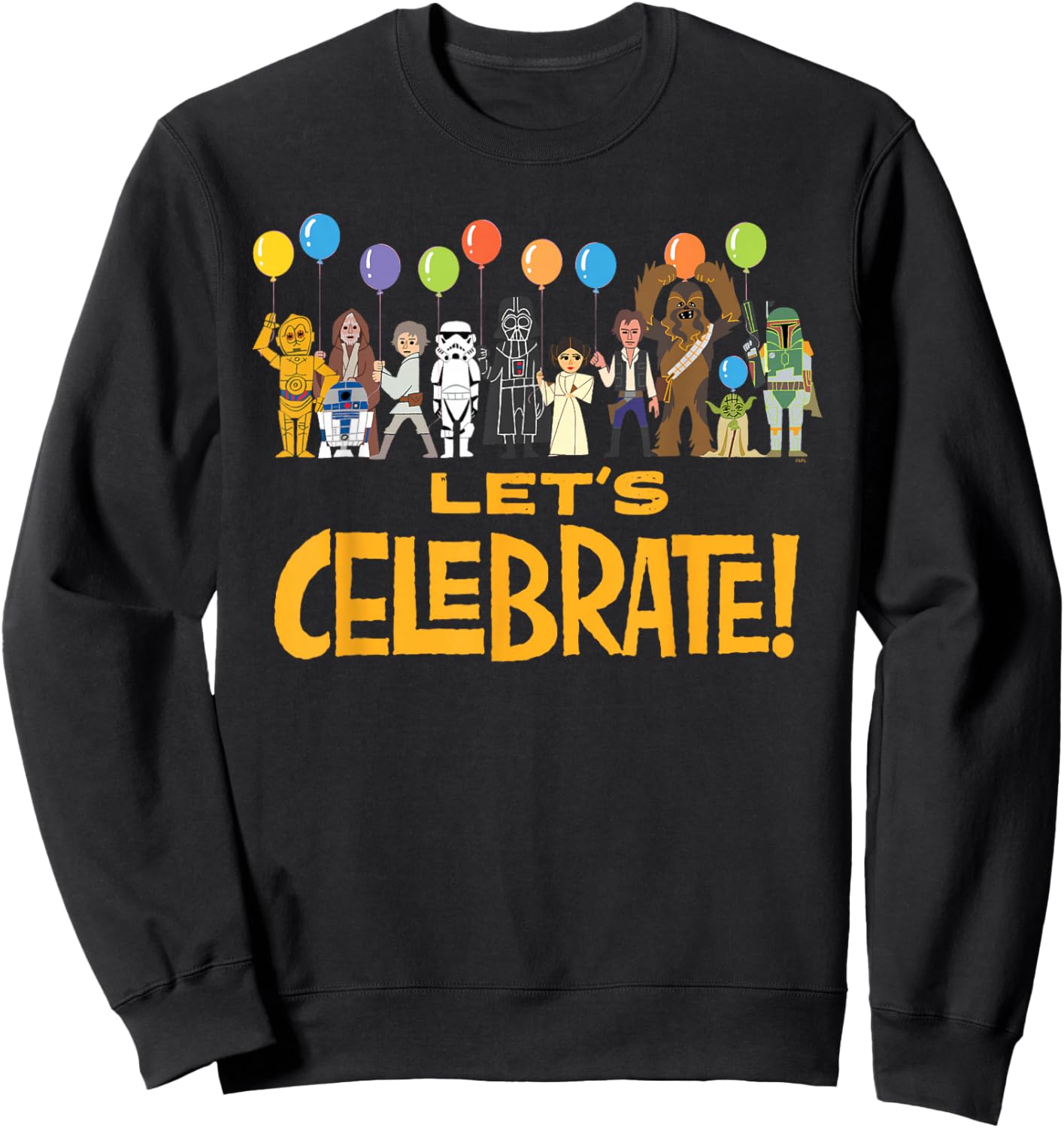 Star Wars Let's Celebrate! Classic Characters Party Matching Sweatshirt - Sweatshirt | Black