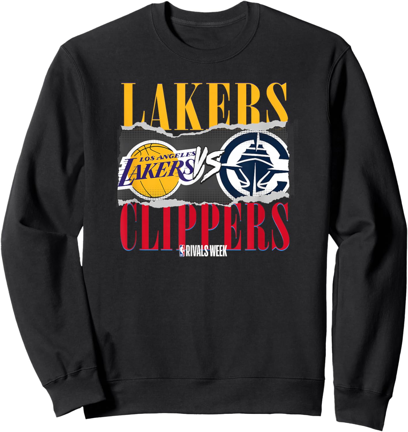 NBA Official Rivals Week Lakers vs Clippers Dog Fight Sweatshirt - Sweatshirt | Black