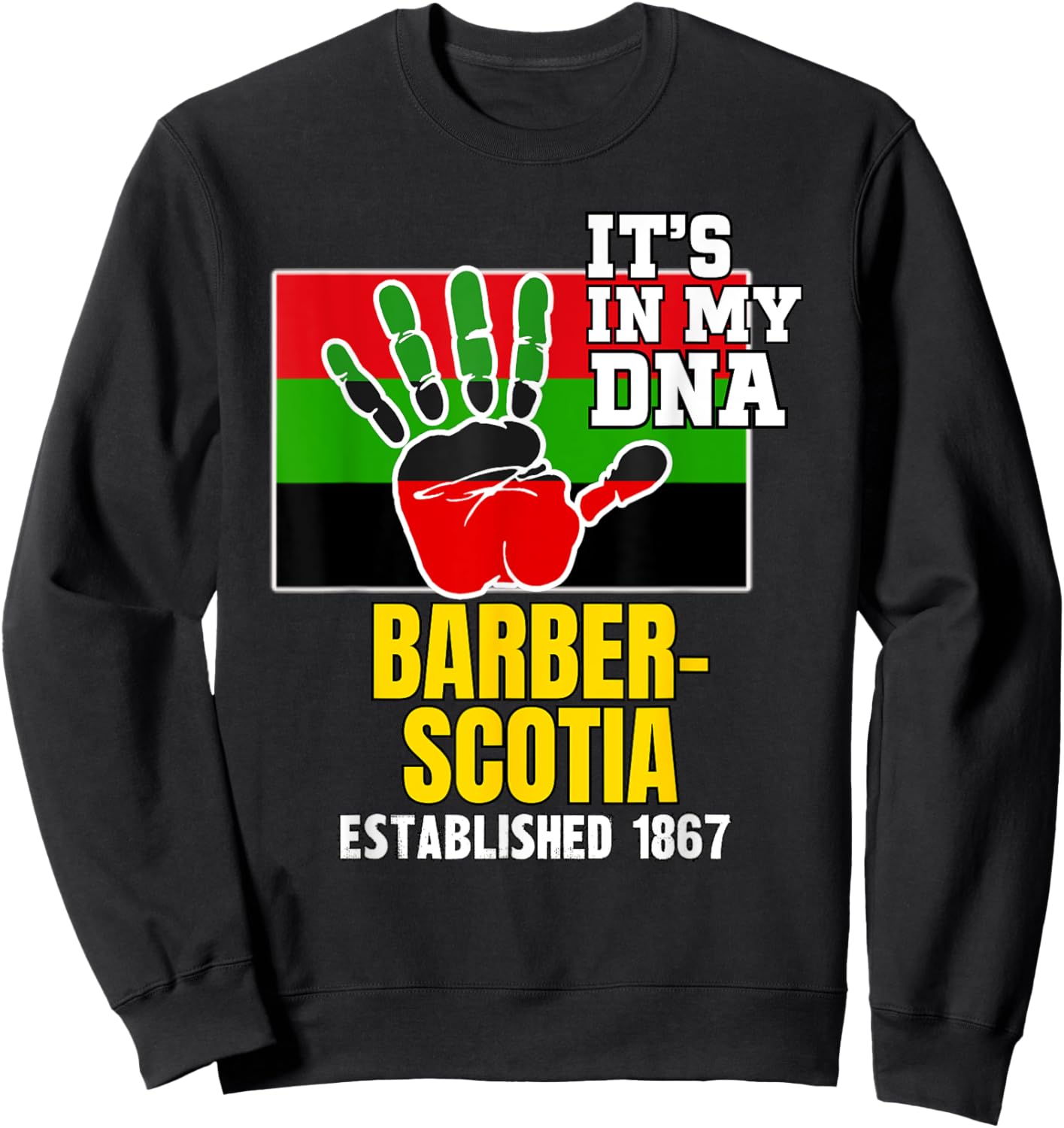 Barber–Scotia, BSC, Red, Black and Green HBCU Sweatshirt - Sweatshirt | Black