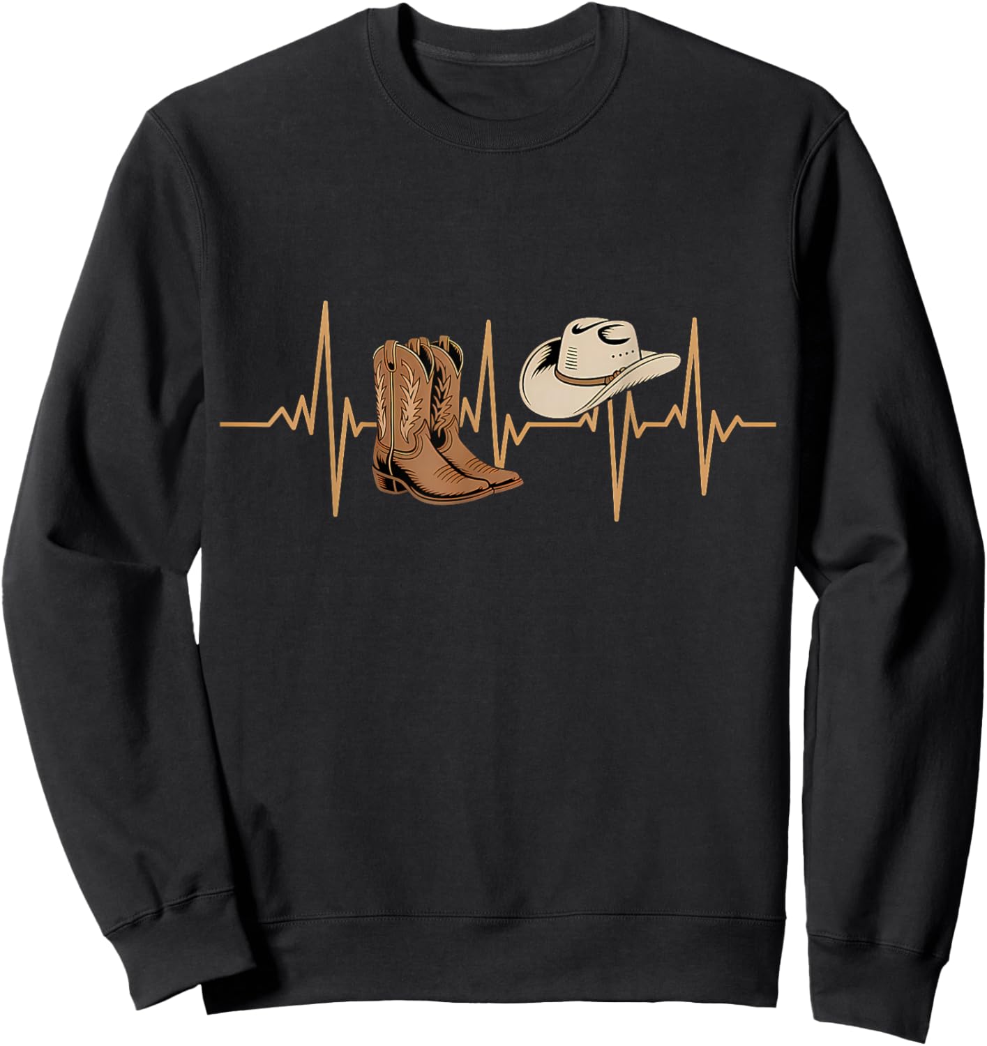 Line Dance Herzschlag EKG Line Dancing Sweatshirt - Sweatshirt | Black