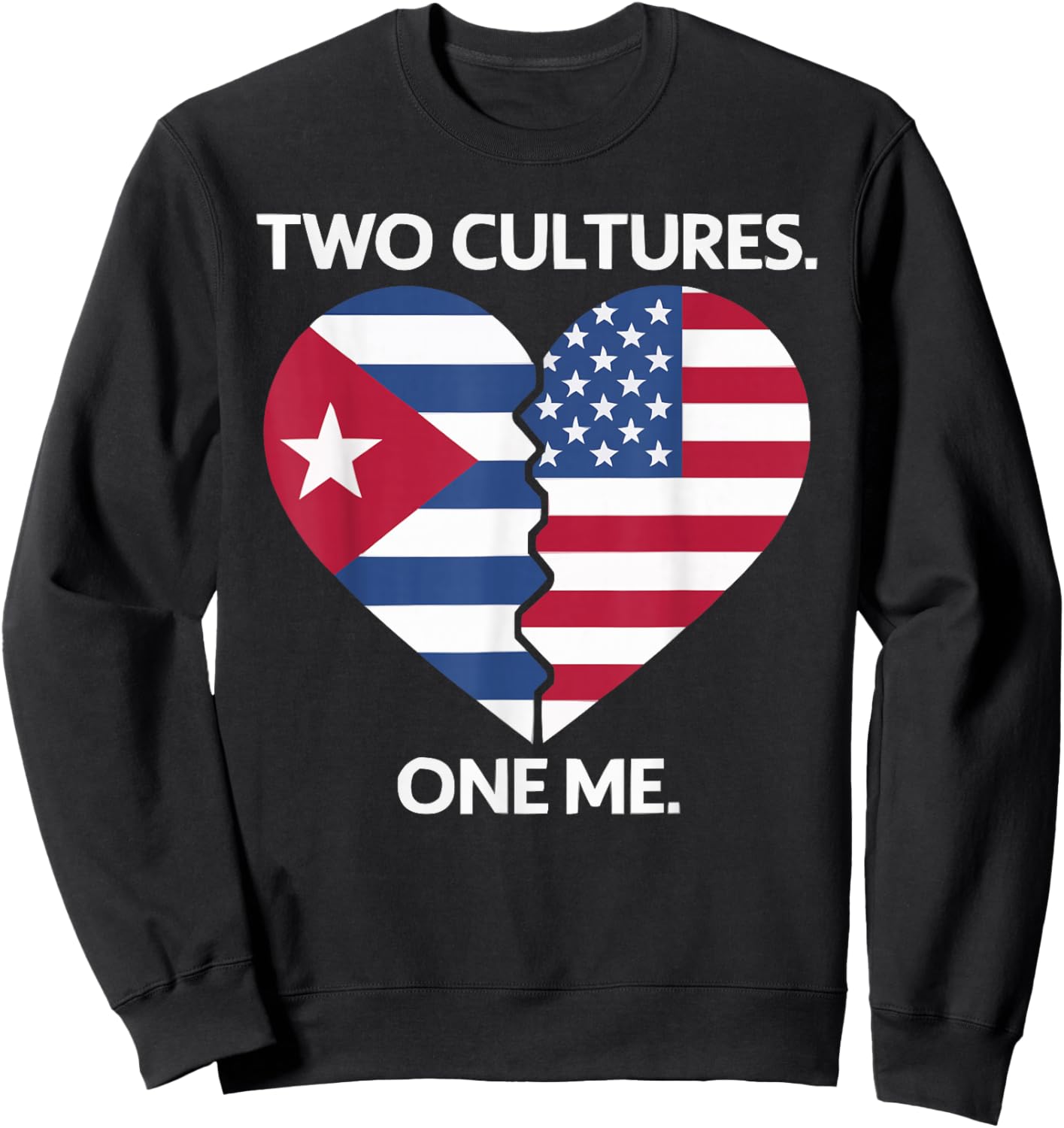 Half Cuban Half American Country USA Flag Cuba America Sweatshirt - Sweatshirt | Black