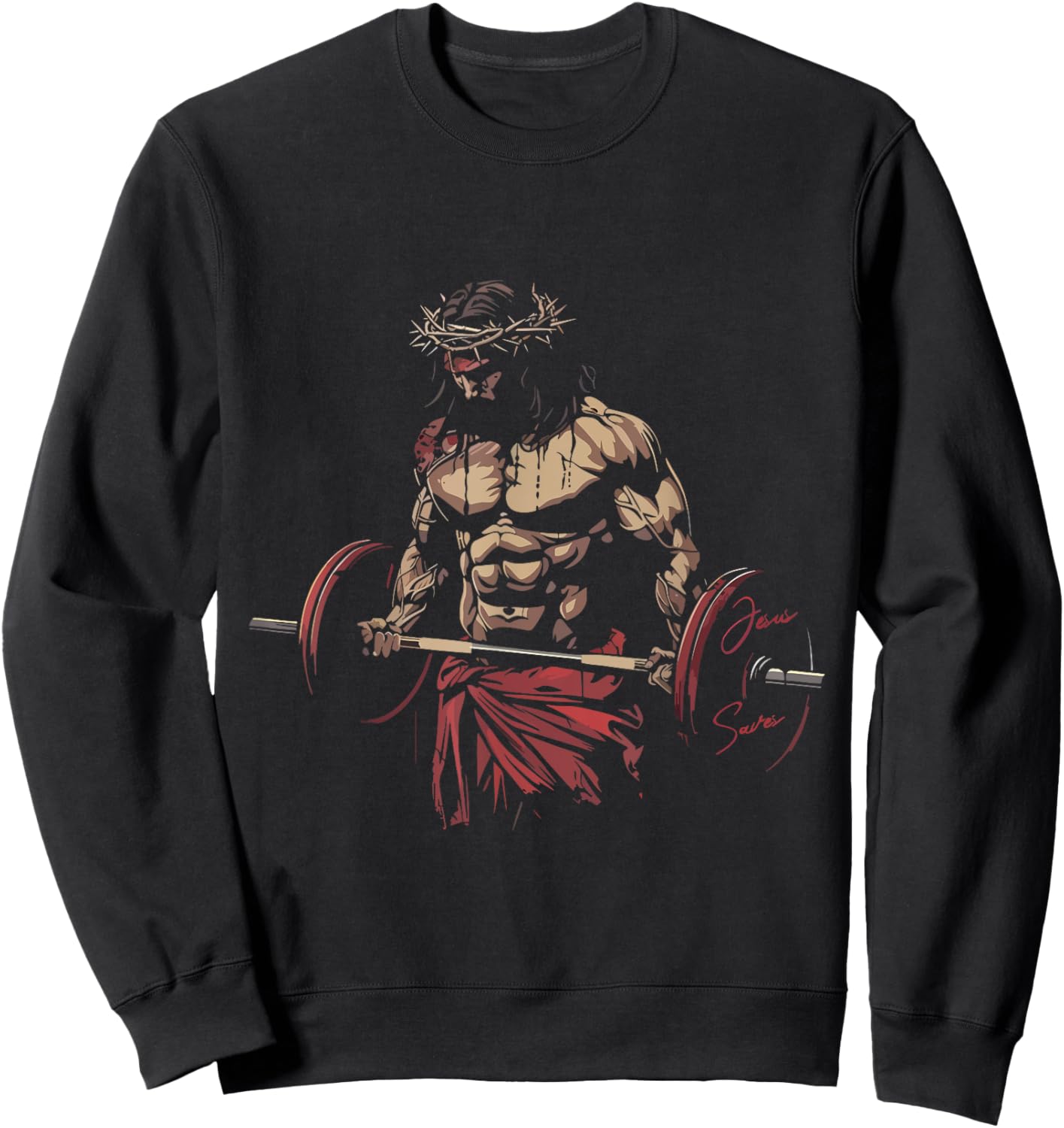 Jesus The Ultimate Deadlifter Christian Gym Workout Jesus Sweatshirt - Sweatshirt | Black