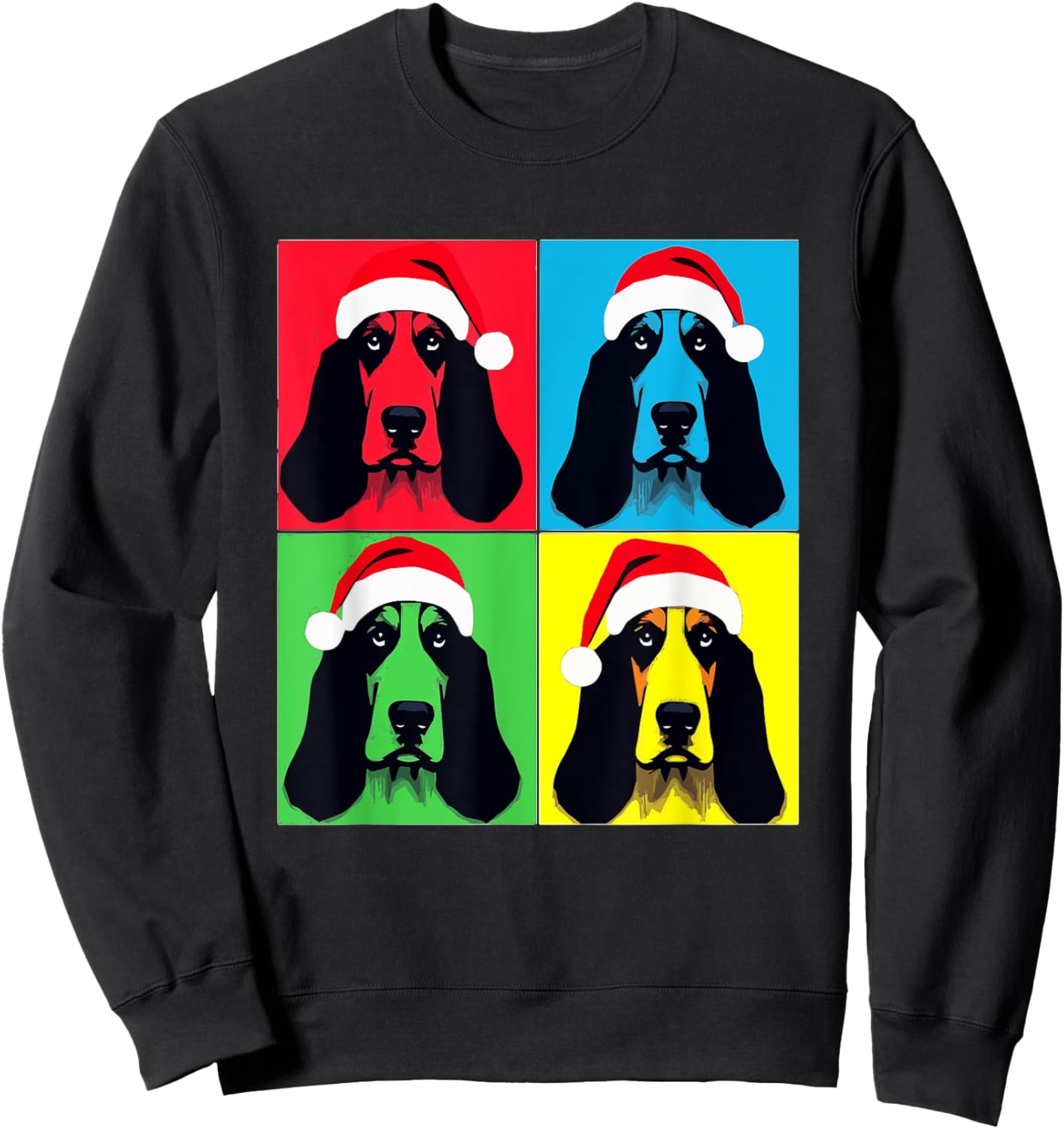 Merry Xmas Bassett Hound Dog Christmas Women Kids Sweatshirt - Sweatshirt | Black