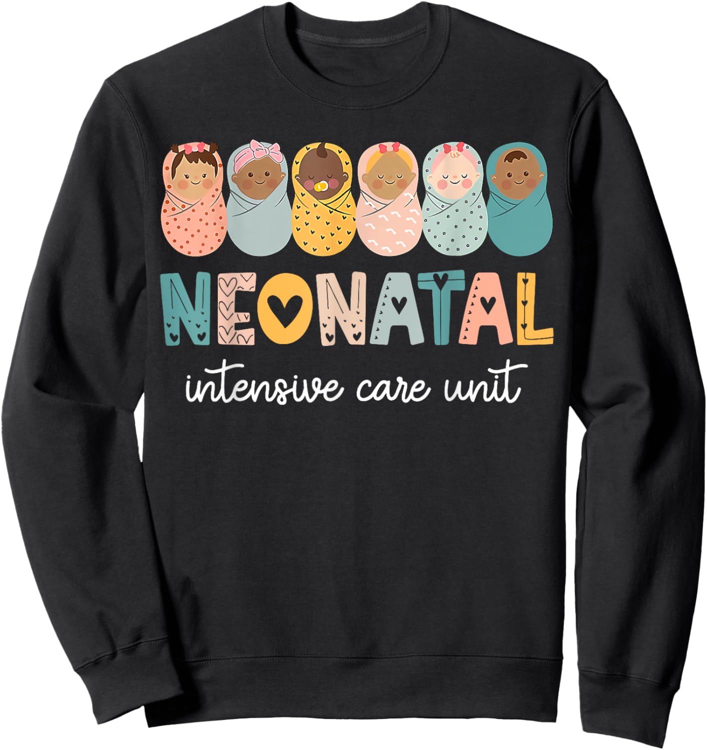 Retro Nicu Nurse Shirt Neonatal Intensive Care Unit Sweatshirt - Sweatshirt | Black