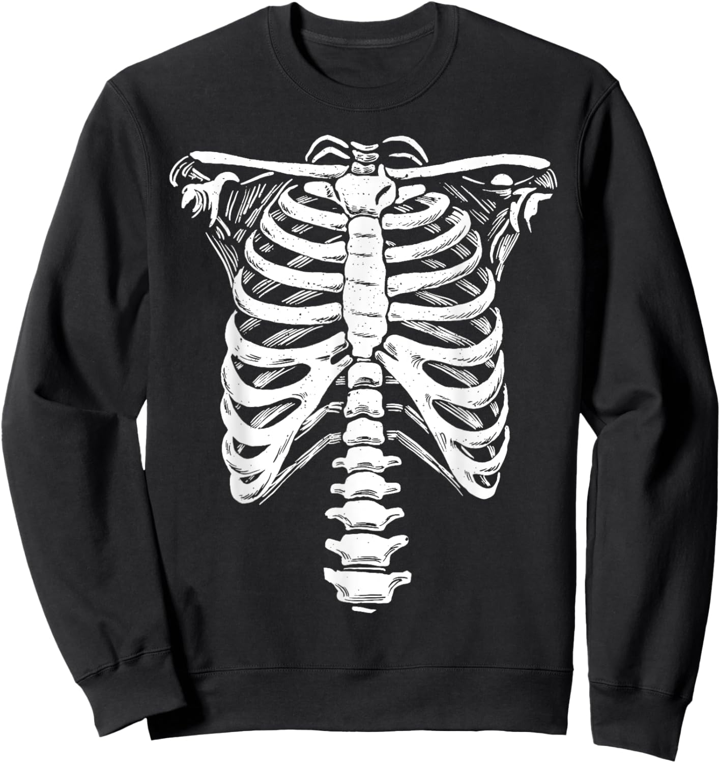 Costume Bone Ribcage Skeleton Sweatshirt - Sweatshirt | Black