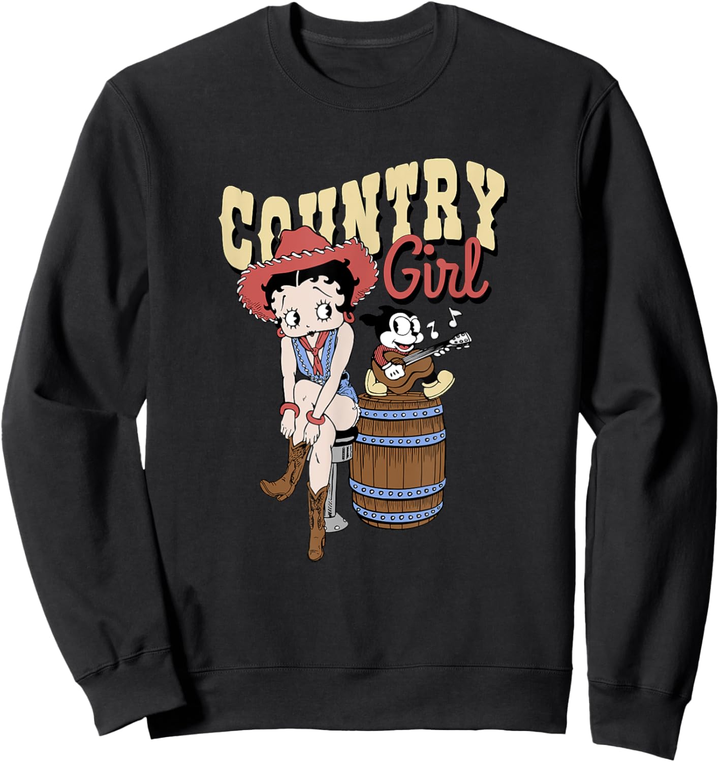 Betty Boop Sassy Country Girl Vintage Betty Sweatshirt - Sweatshirt | Black
