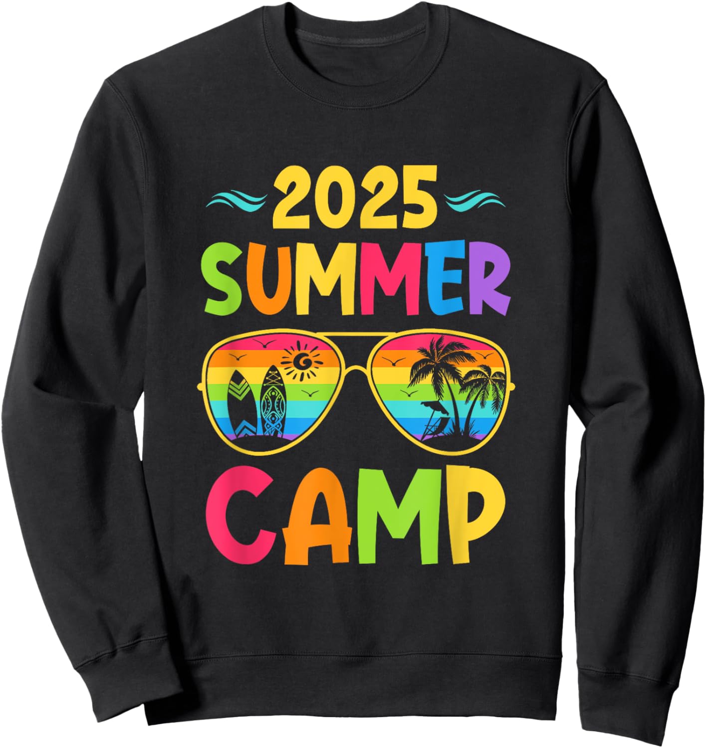 2025 Summer Camp 2025 Summer Vacation Matching Family Group Sweatshirt - Sweatshirt | Black