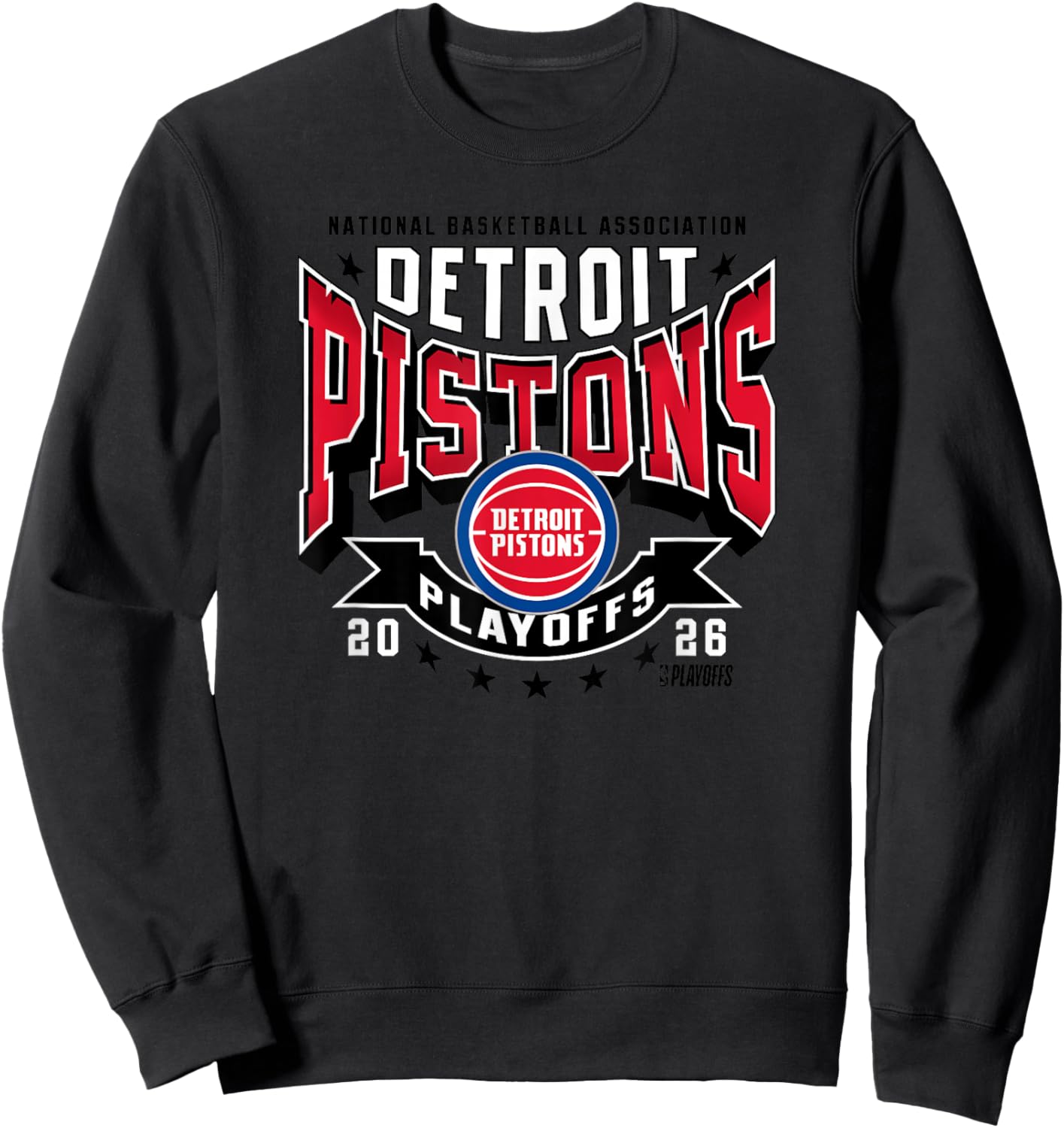NBA Official 2026 Playoffs Detroit Pistons Next Sweatshirt - Sweatshirt | Black