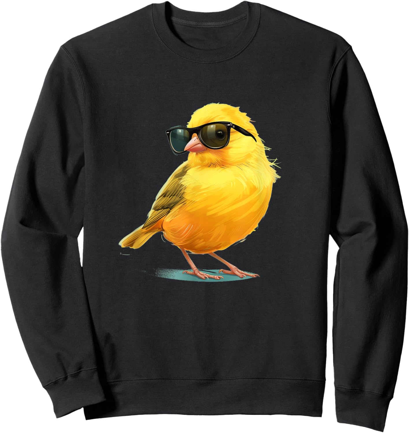 Cute yellow Bird with Sunglasses Sweatshirt - Sweatshirt | Black