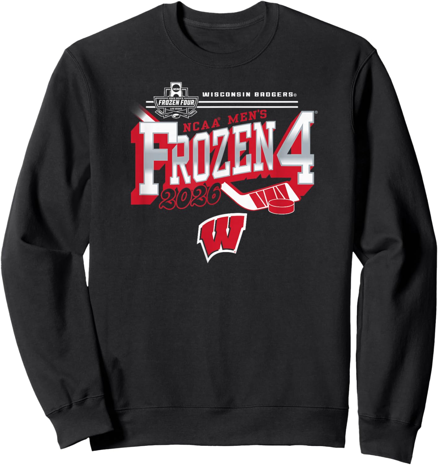Wisconsin Badgers Frozen Four 2026 Men's Hockey Black Sweatshirt - Sweatshirt | Black