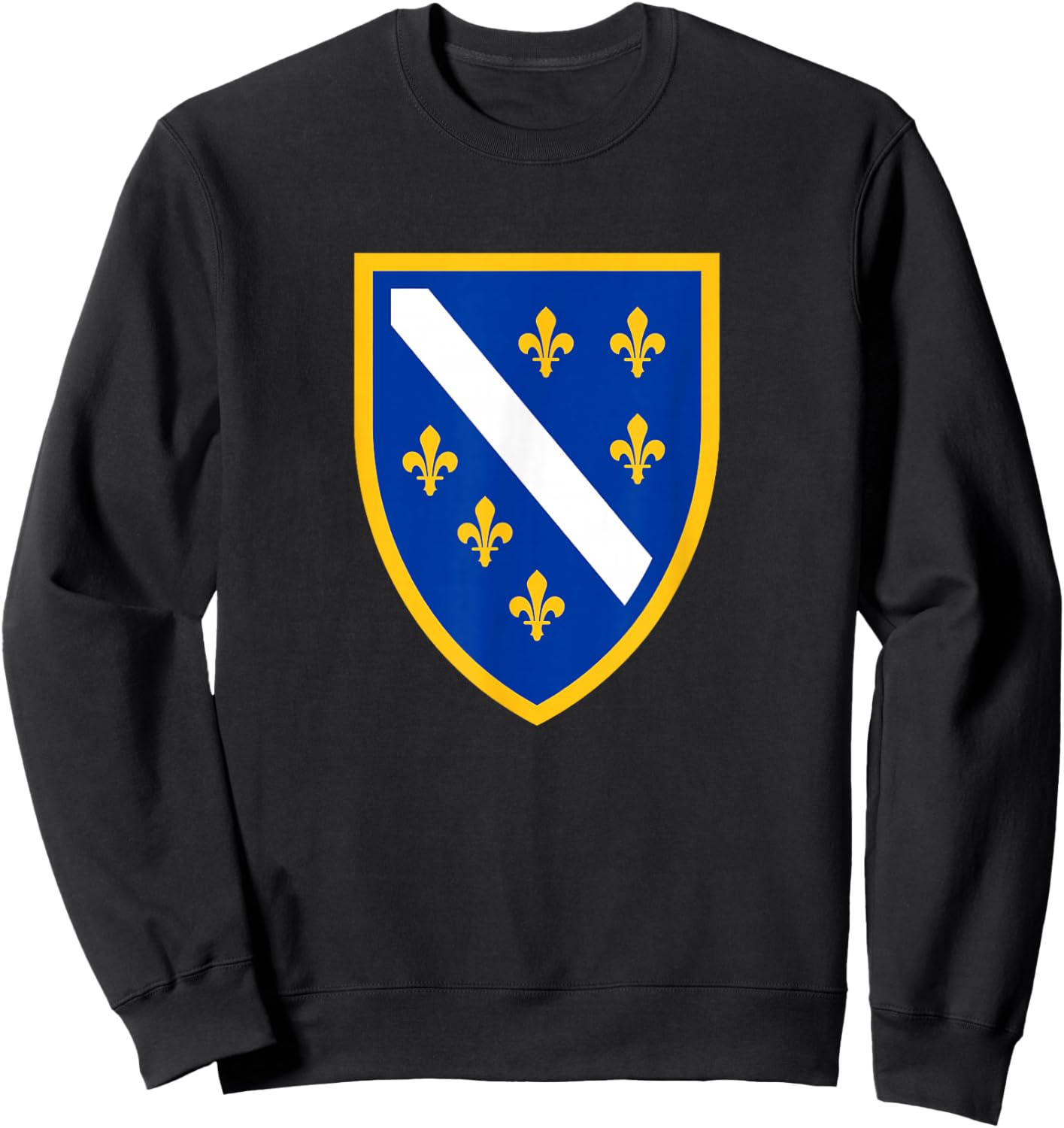 Bosnian Flag BiH Shield Bosnia and Herzegovina Bosna Bosniak Sweatshirt - Sweatshirt | Black
