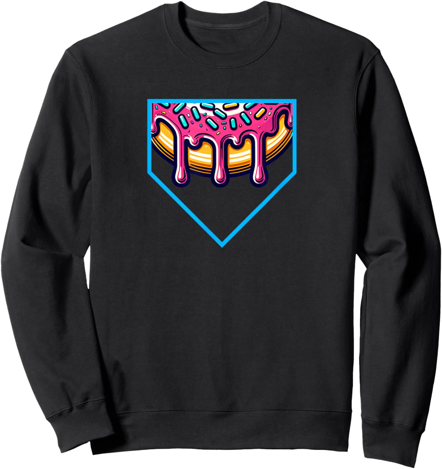 Home Plate Drip - Softball & Baseball Sweatshirt - Sweatshirt | Black