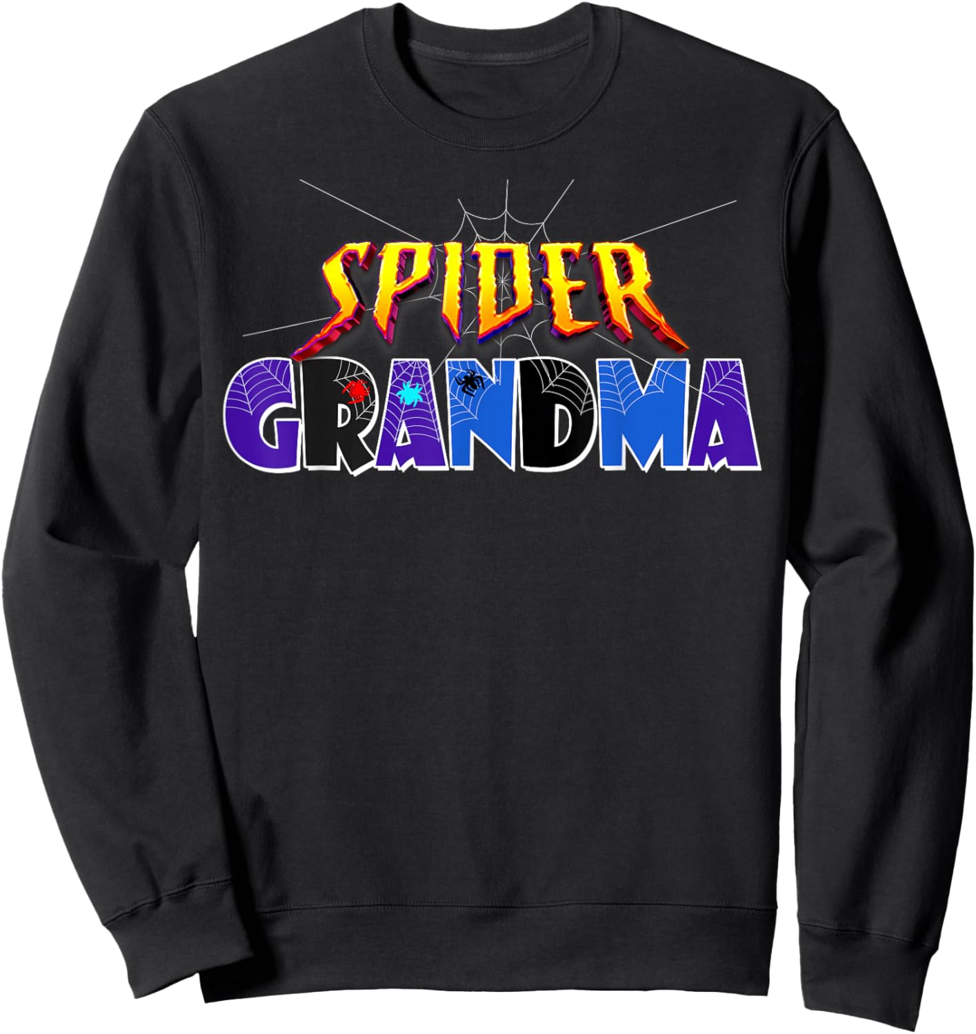 Spider Grandma Design Mother's Day Matching Family Birthday Sweatshirt - Sweatshirt | Black