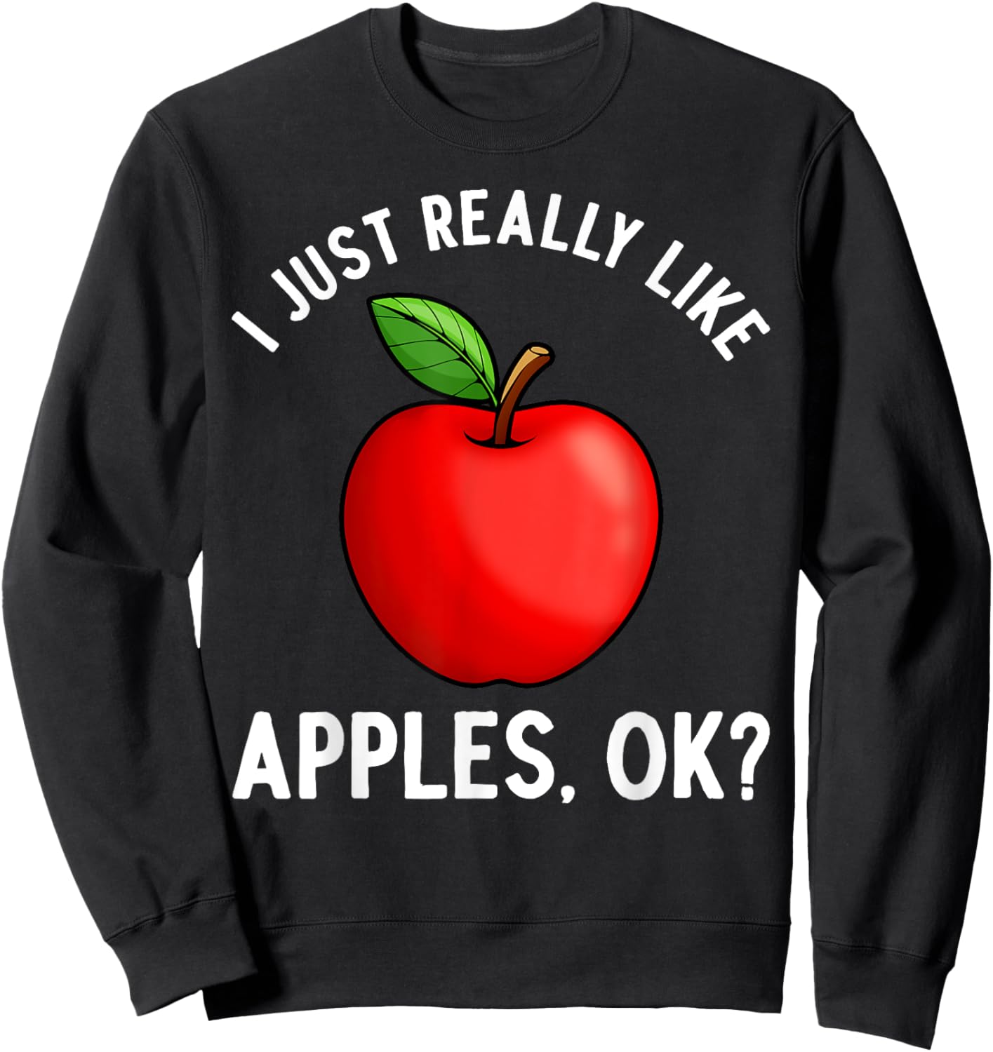 Cool Apple Art Women Kids Apple Picking Fruit Apples Sweatshirt - Sweatshirt | Black
