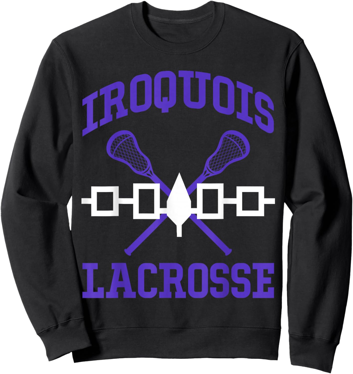 Iroquois Lacrosse Lax Sticks Iroquois Nation Flag Sweatshirt - Sweatshirt | Black