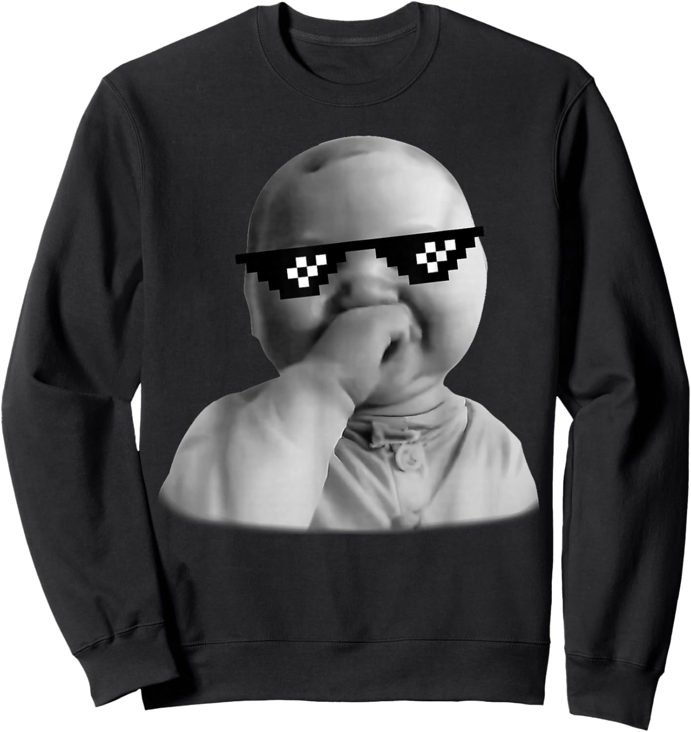 Ai Baby Meme Funny Laughing Baby Baby Meme Brainrot Sweatshirt - Sweatshirt | Black