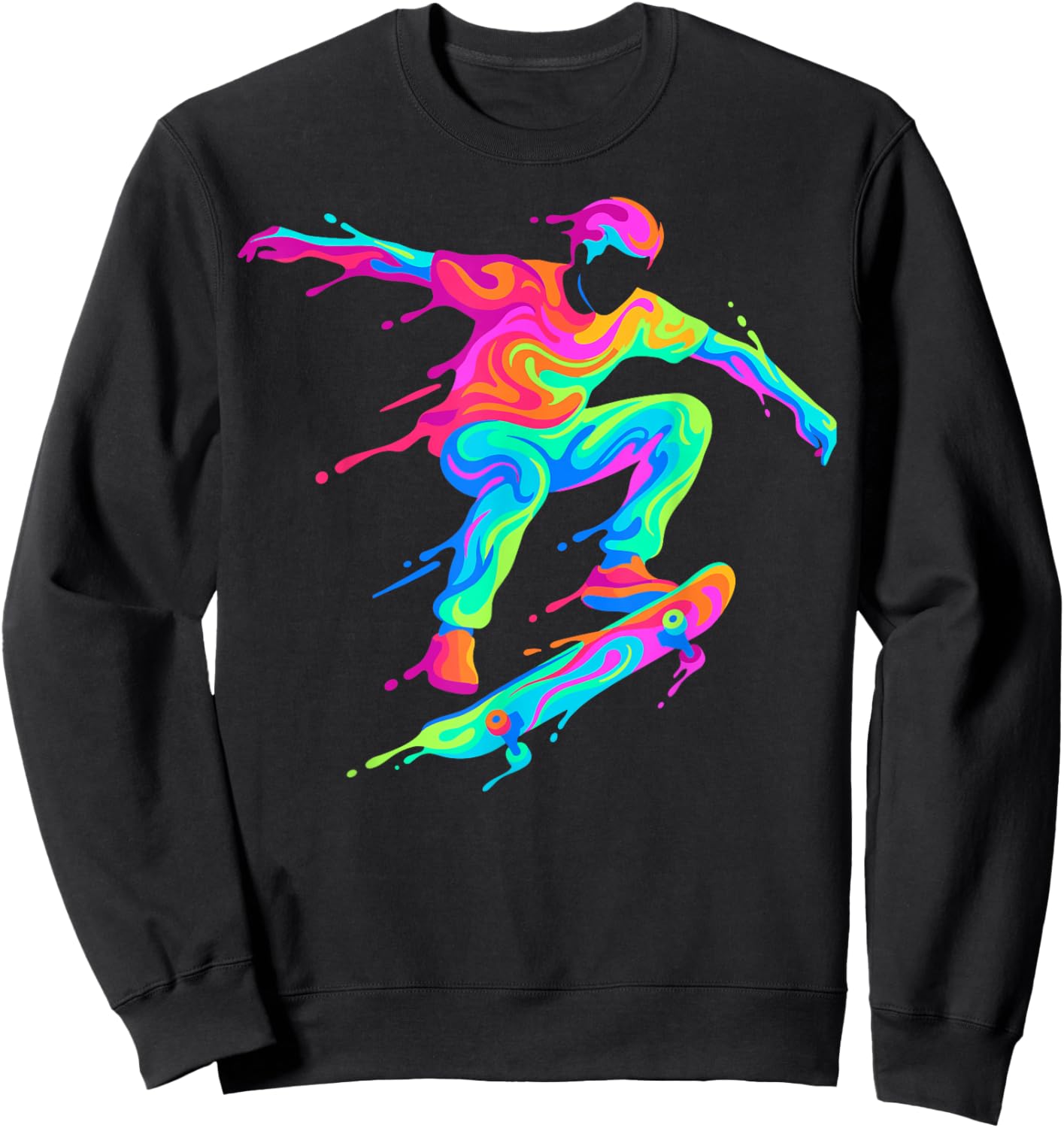 Skaters Skateboard Player Man Skater Child Boy Sweatshirt - Sweatshirt | Black